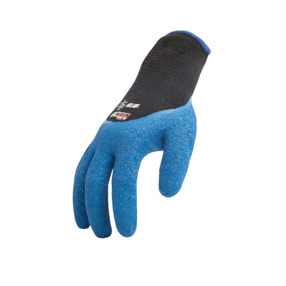 212 Performance AXCRG 05 009PR AX360 Latex Dipped Crinkle Grip Cut Resistant Gloves - EN Level 2 / ANSI A2 Certified - Medium Size in Blue & Black - Ideal for Food Processing, Construction, and Industrial Work Safety
