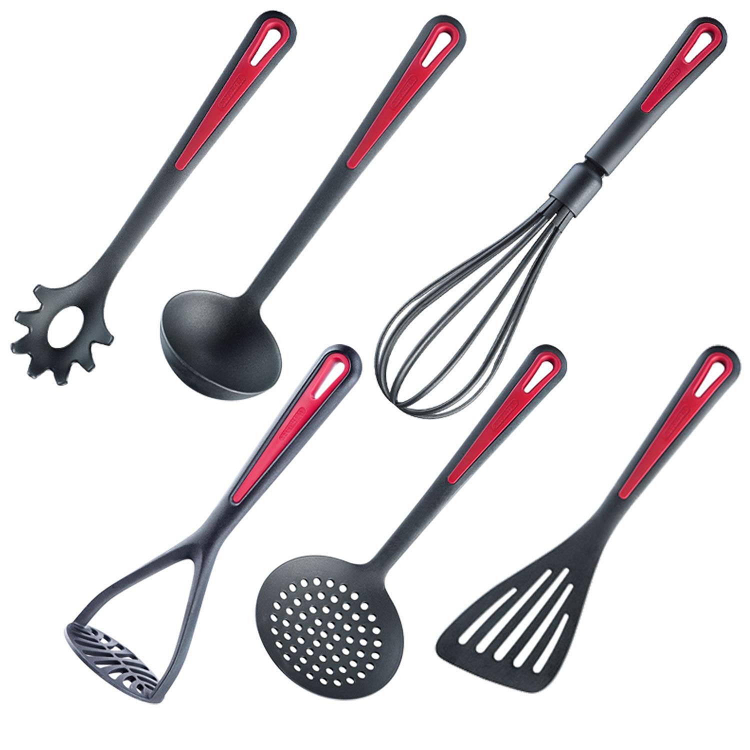 Westmark 5-Piece Kitchen Utensil Set - BPA-Free Plastic Cooking Tools with Non-Slip Handles (Spatula, Spoon, Slotted Spoon, Ladle, Turner) - Perfect for Baking, Frying & Everyday Cooking