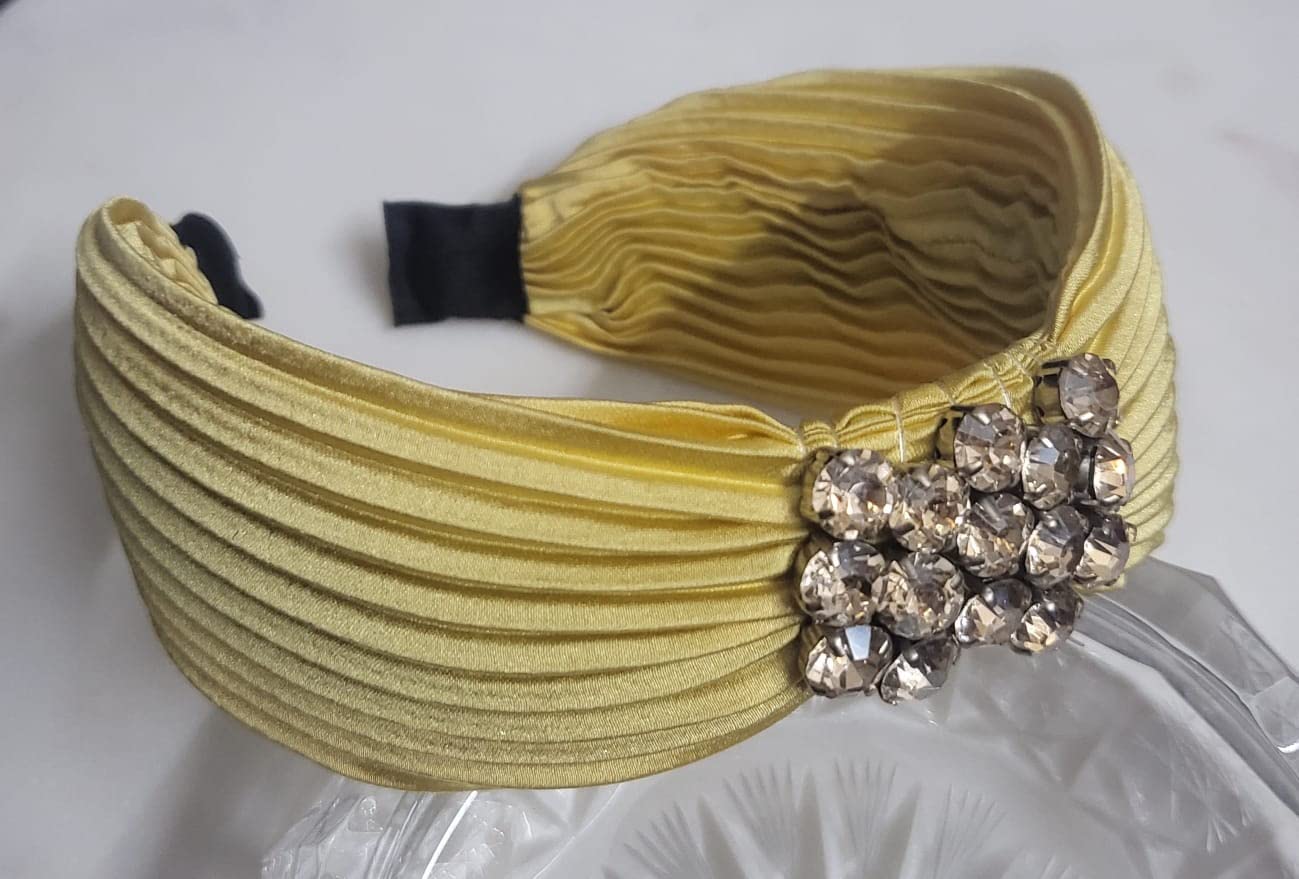 Exclusive Plastic Hair Bands for Girls & Women - Yellow Gold Round Gold Catcher by Deepti Chandna | Fashion Accessories for Parties, Weddings & Everyday Wear