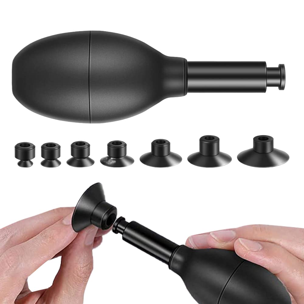 8-in-1 Lens Sucker Kit with 7 Interchangeable Strong Suction Cups - Manual Vacuum Suction Pen for Lens Repair, Watch & Electronics Cleaning - Perfect for Camera Lenses, Smartphone Screens & Small Parts Maintenance