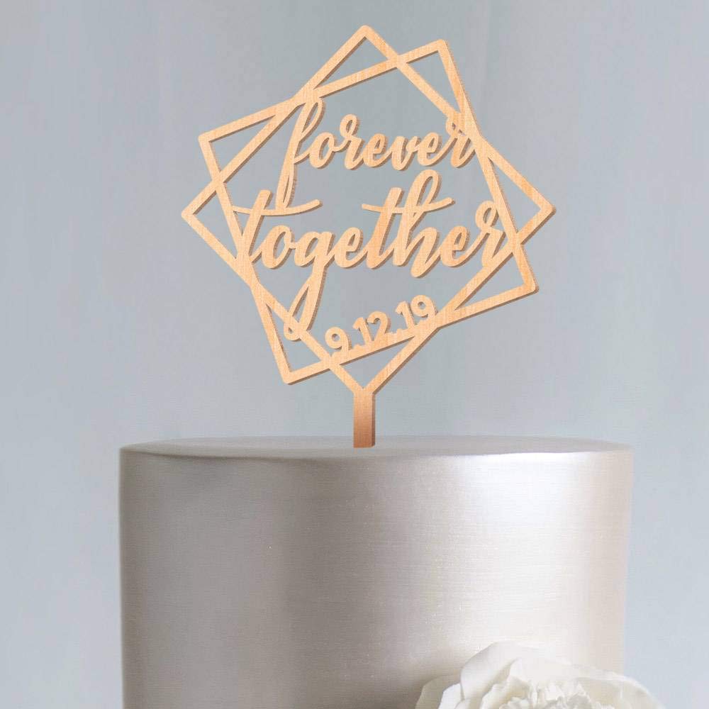 Personalized Wooden Wedding Cake Topper - Unique Custom Cake Decorations for Weddings, Birthdays & Anniversaries - Perfect Gift for Couples, Men & Women - Ideal for Wedding Cakes, Anniversary Cakes & Birthday Party Decorations