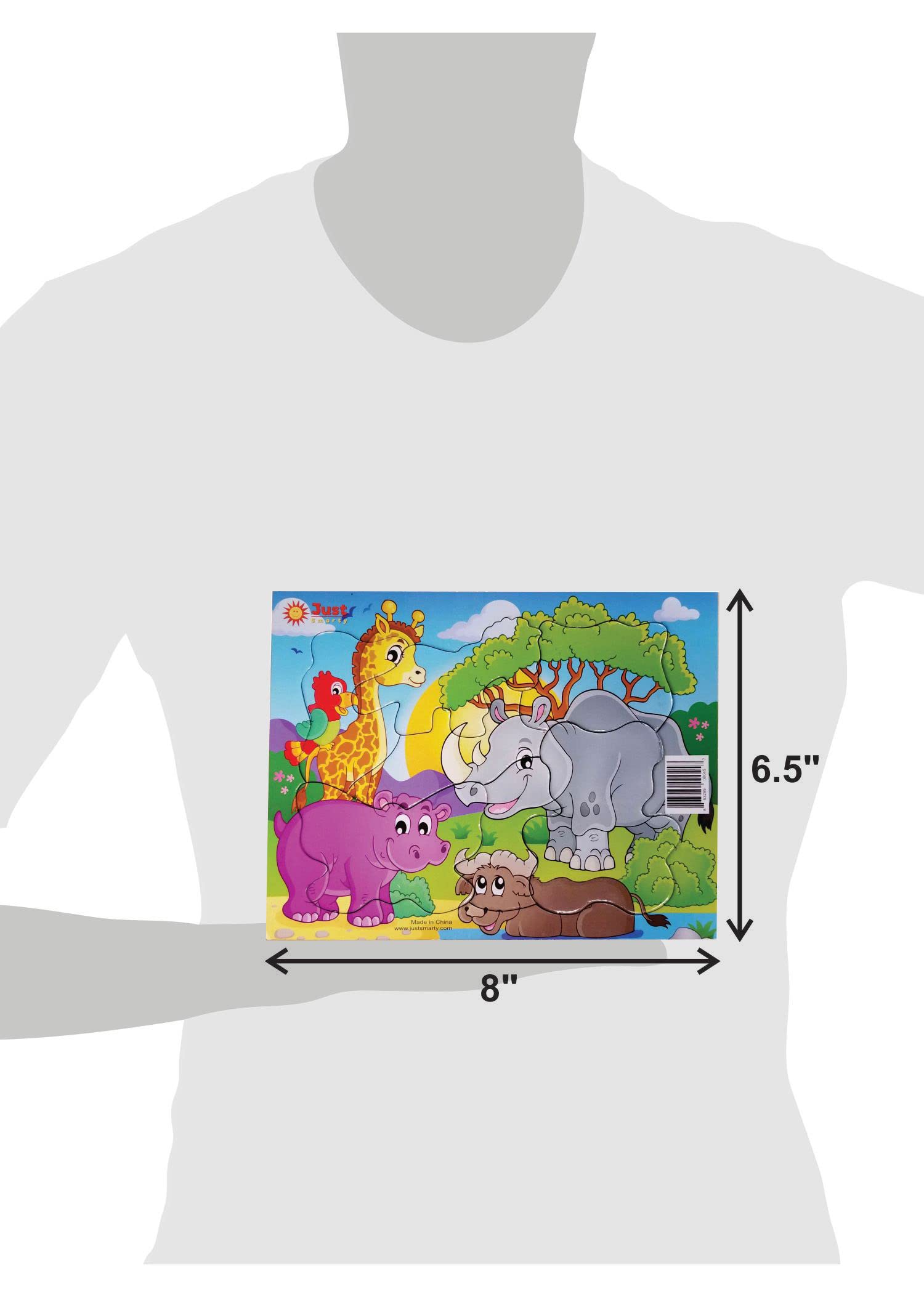 Just Smarty Toddler Puzzles Set of 2 - Ocean & Zoo Shapes for Kids 2-4 | Preschool Learning Games for Classroom & Home Play