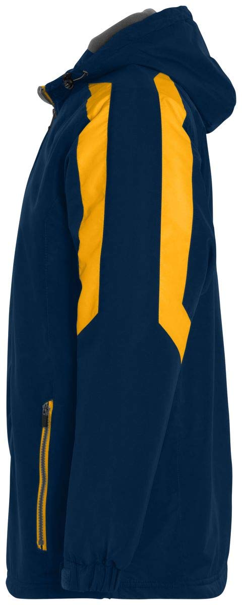 Holloway Men's Polyester Full Zip Charger Jacket - Lightweight, Breathable, Navy & Gold - Perfect for Outdoor Activities, Work, and Casual Wear