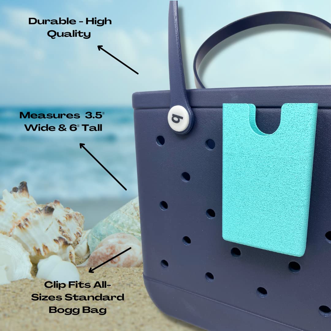 BAGLETS Phone Holder Charm - Compatible with Bogg Bags & Totes | Secure Phone Accessory for Beach, Shopping & Travel | Made in USA (Teal)