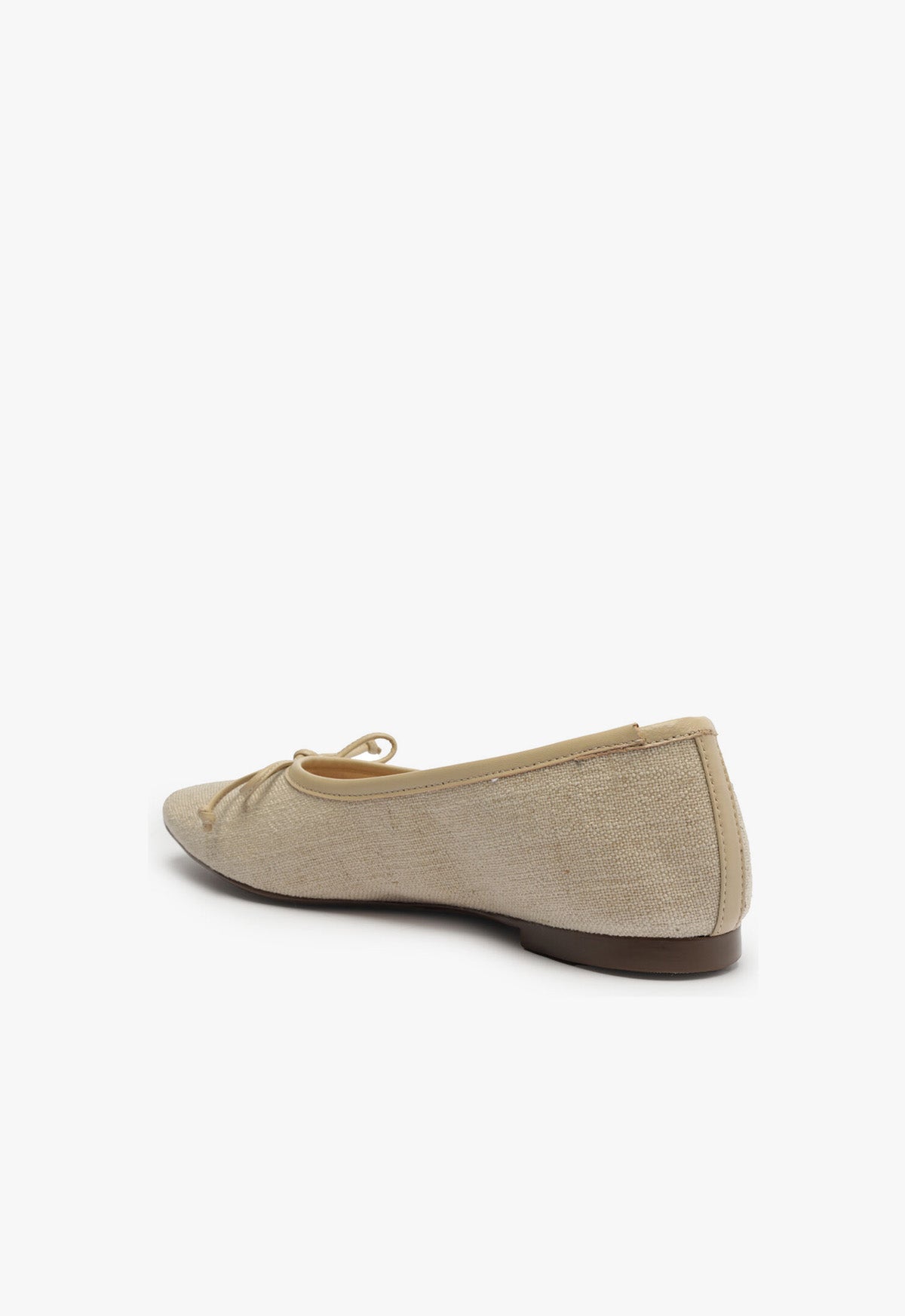Arissa Women's Beige Linen Ballet Flats - Comfortable Slip-On Shoes for Casual Wear, Office & Travel
