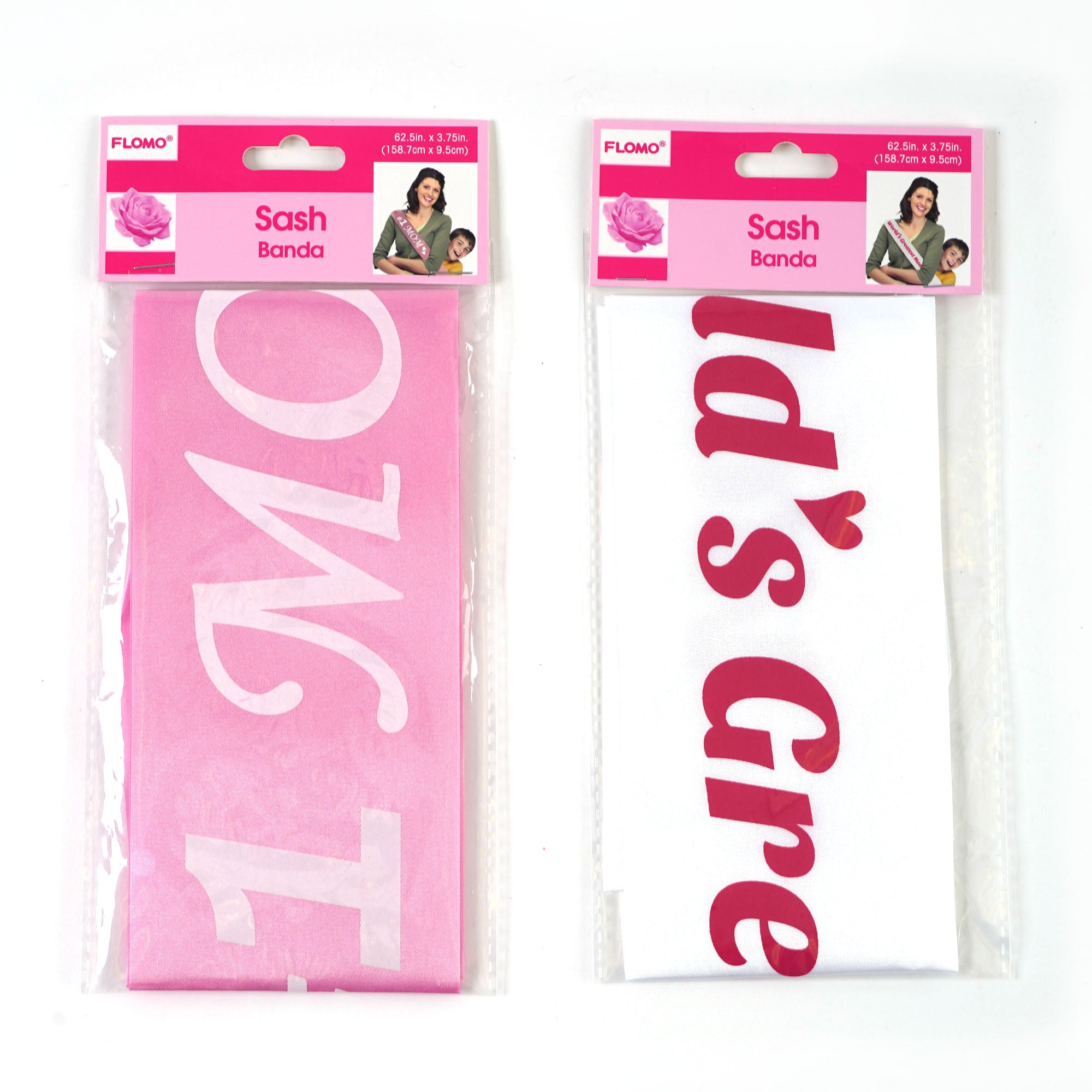 Elegant Mother's Day Sash - 62.5 Inches Long x 3.75 Inches Wide - 2 Beautiful Design Options - Perfect for Mother's Day Celebrations, Bridal Showers & Special Events