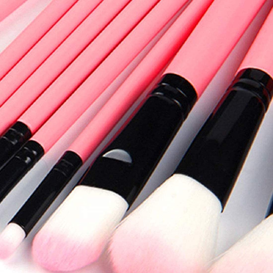 12 Pcs Pink Makeup Brush Set for Women & Girls - Foundation, Eyeshadow, Eyebrow, Eyeliner, Blush, Powder, Concealer & Contour - Perfect for Professional Makeup Application & Travel Beauty Kit