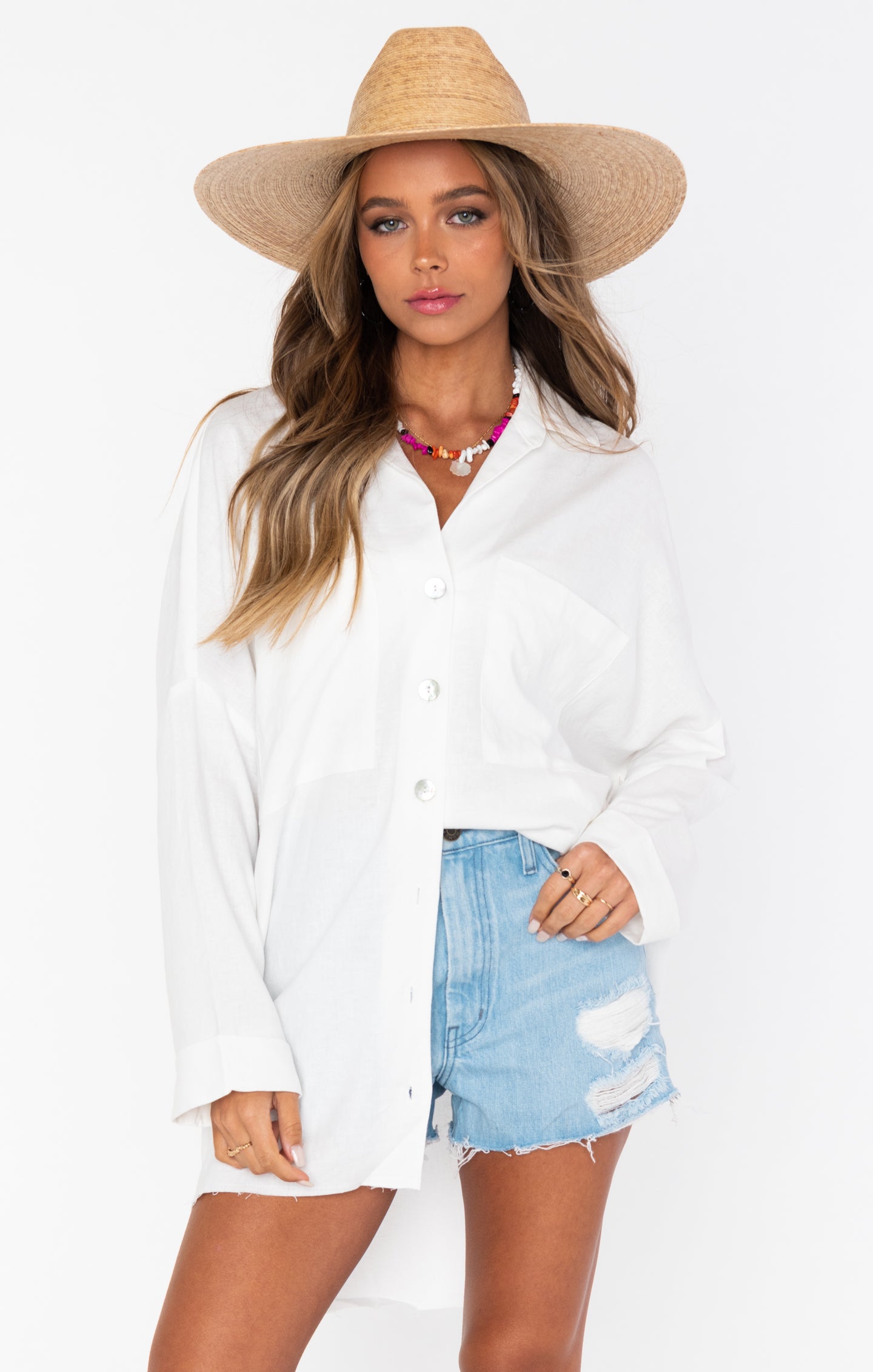 John's Classic White Linen Button Down Shirt for Men - Breathable Summer Office & Casual Wear