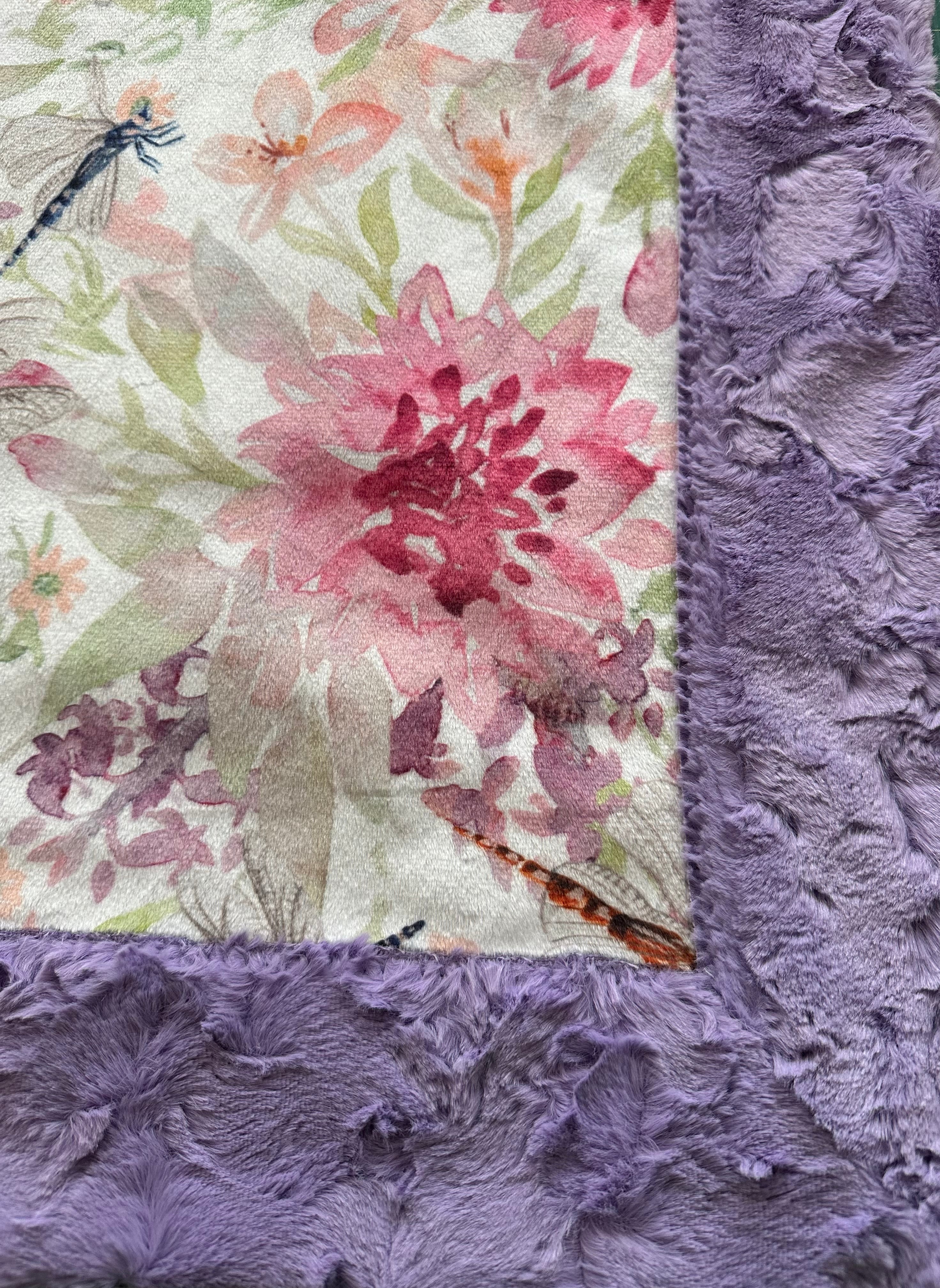 Alex Elderberry Dragonfly Minky Blanket 55x67 - Ultra Soft Fleece Throw for Adults & Kids - Perfect for Bed, Sofa, Nursery, and Travel