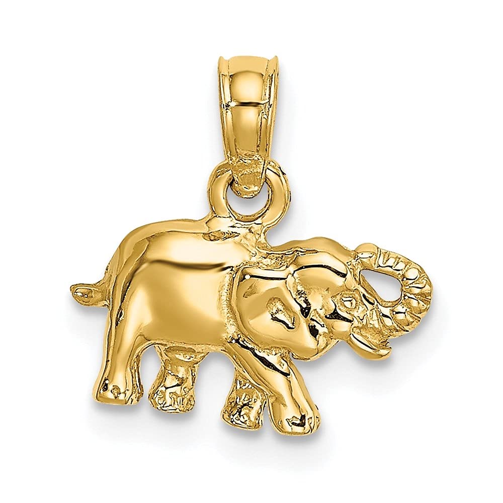 14K Yellow Gold Small Elephant Charm Pendant for Women - Elegant Jewelry Gift for Birthday, Anniversary & Everyday Wear | Diamond2Deal