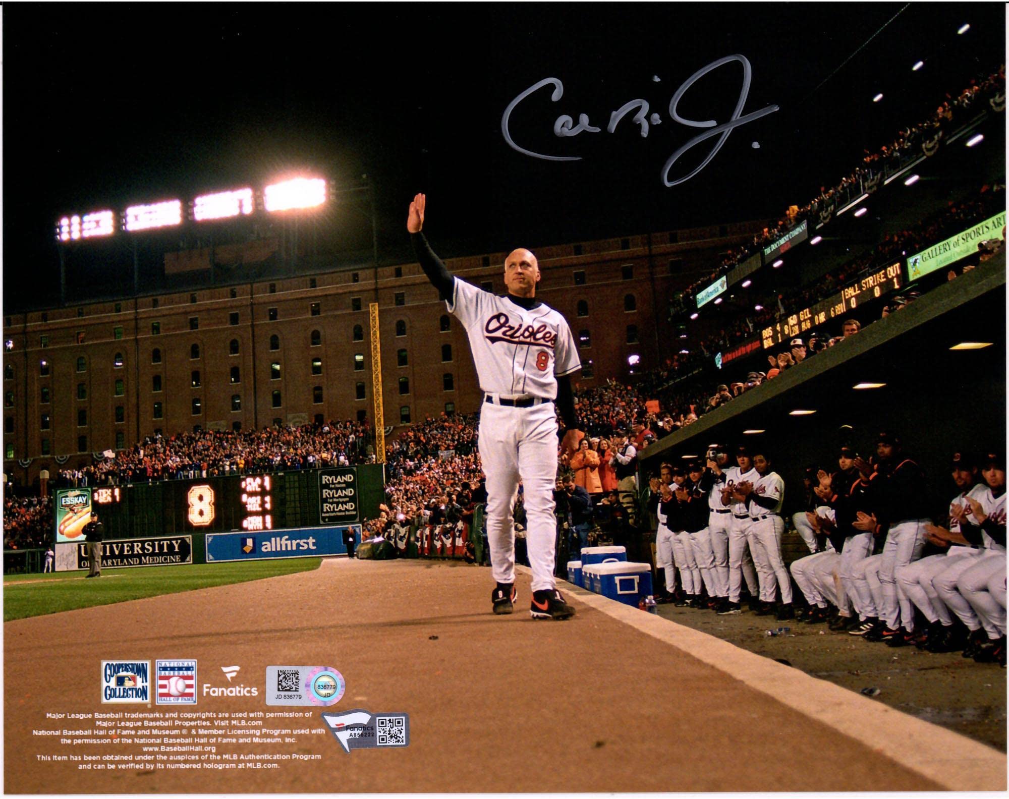 Cal Ripken Jr. Baltimore Orioles Autographed 8x10 Final Game Ovation Photo - Signed MLB Memorabilia for Baseball Fans & Collectors - Perfect for Man Cave, Sports Room Decor or Gift for Orioles Fans