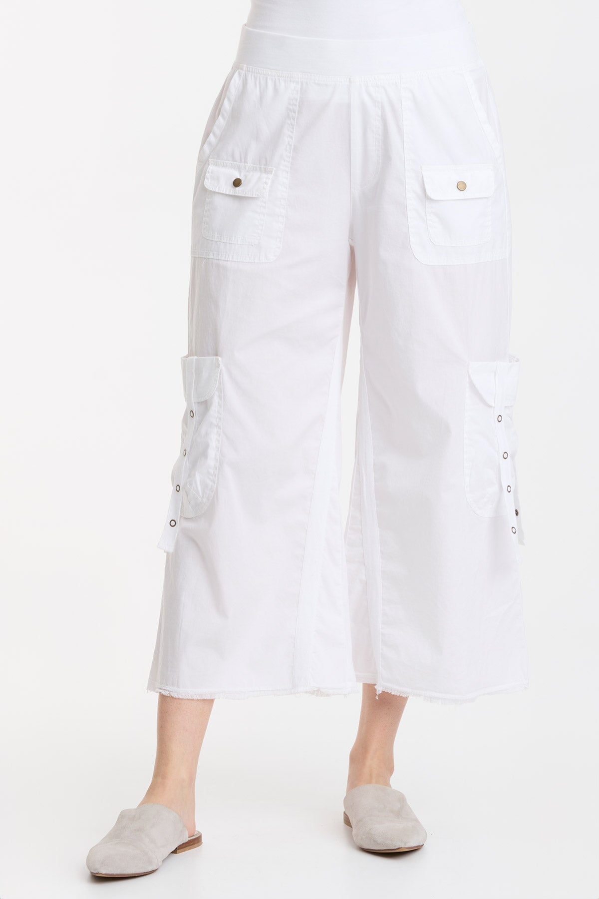 Femke Brio Poplin Cargo Crop Pants - Women's High Waisted Utility Shorts for Summer Outdoor Hiking & Casual Streetwear Fashion
