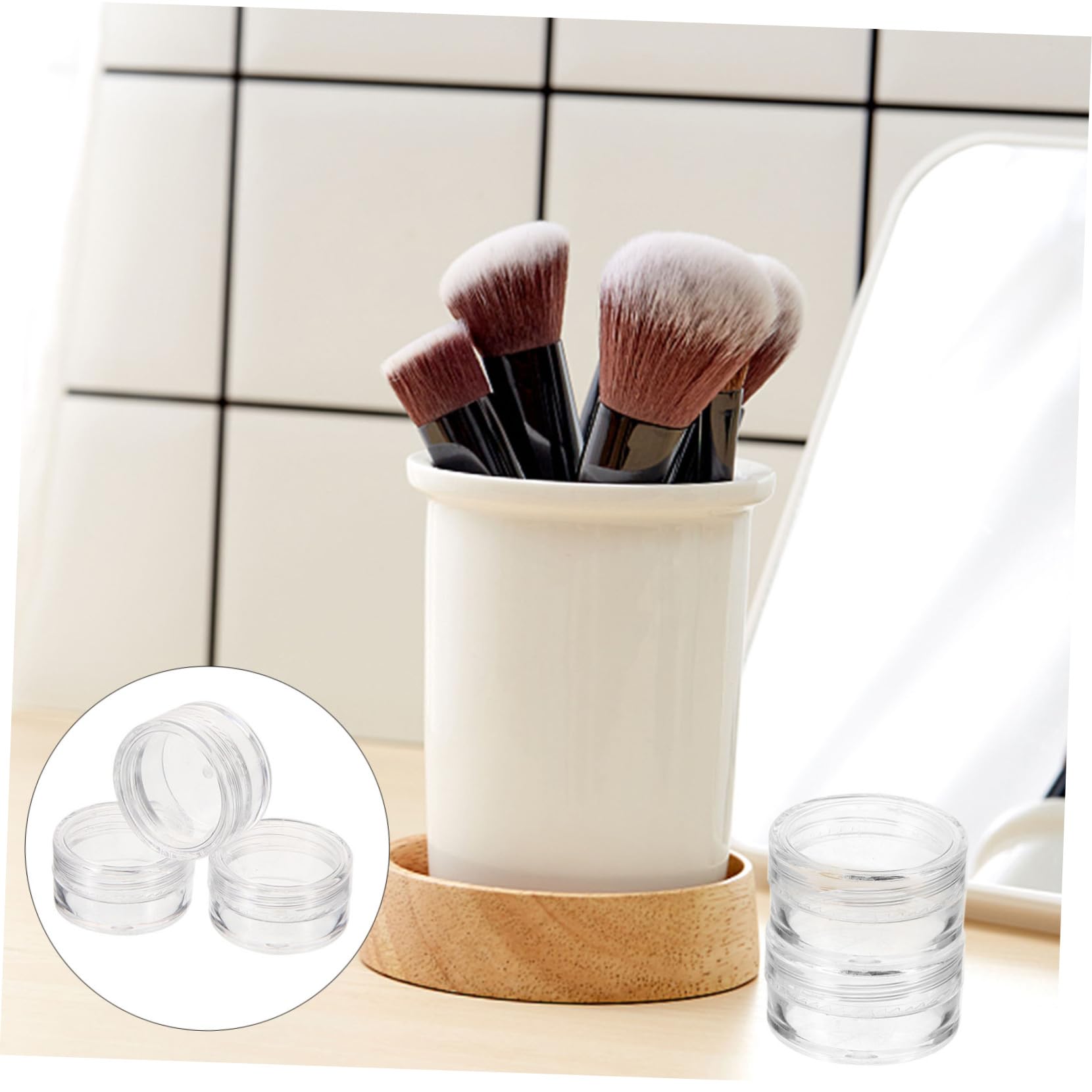 20 Pack 5g Round Cream Jars - Travel Size Empty Plastic Containers for Makeup, Cosmetics & Skincare | Lightweight Portable Cream Storage | Perfect for DIY Beauty Products, Sample Kits & On-the-Go Touch Ups