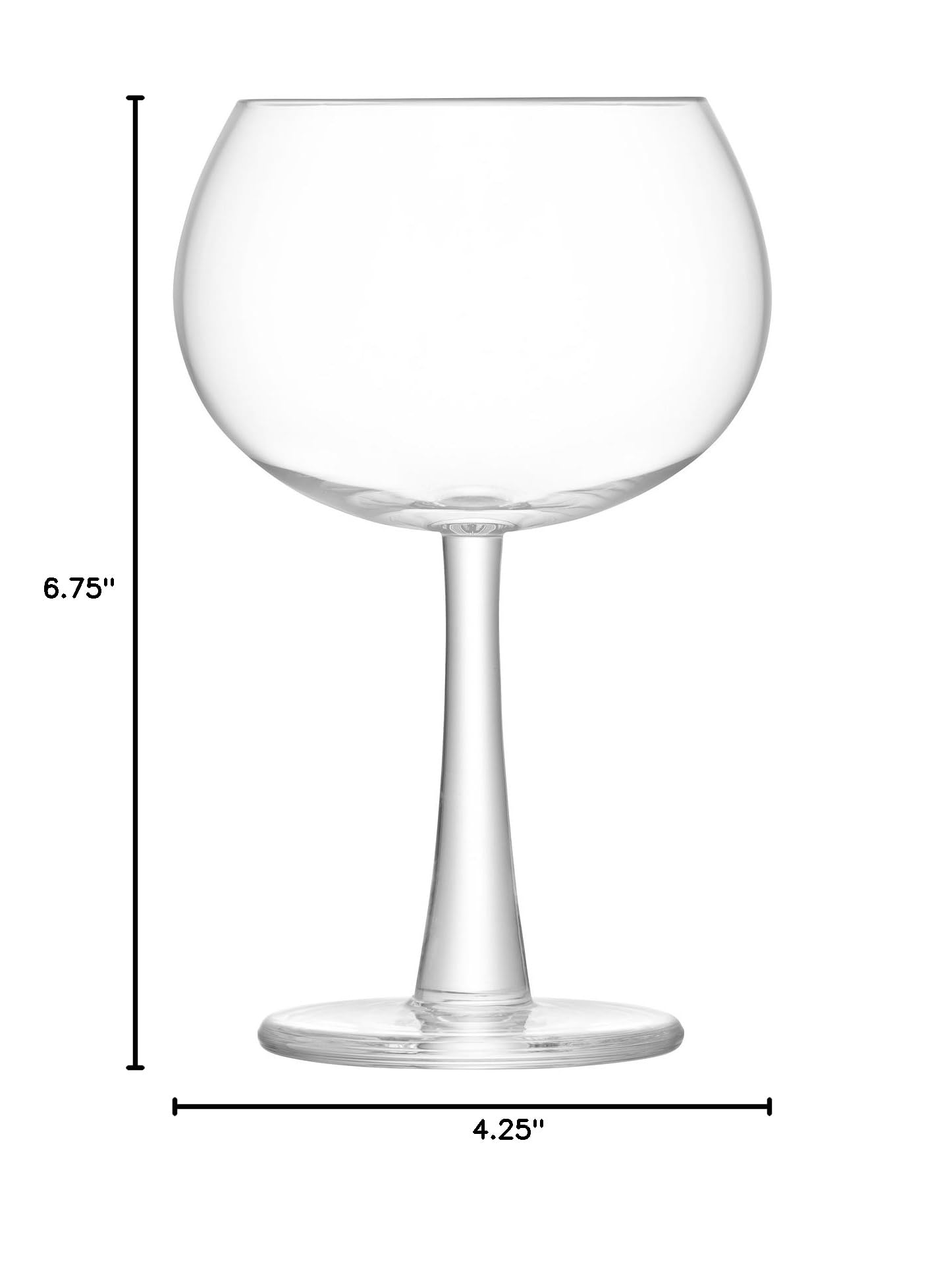 Premium LSA Gin Drinking Set - 4 Clear Balloon & Highball Glasses with Ice Bucket | Handcrafted Mouth-Blown Barware with Flared Stem & Base | Perfect for Cocktail Parties & Home Entertaining