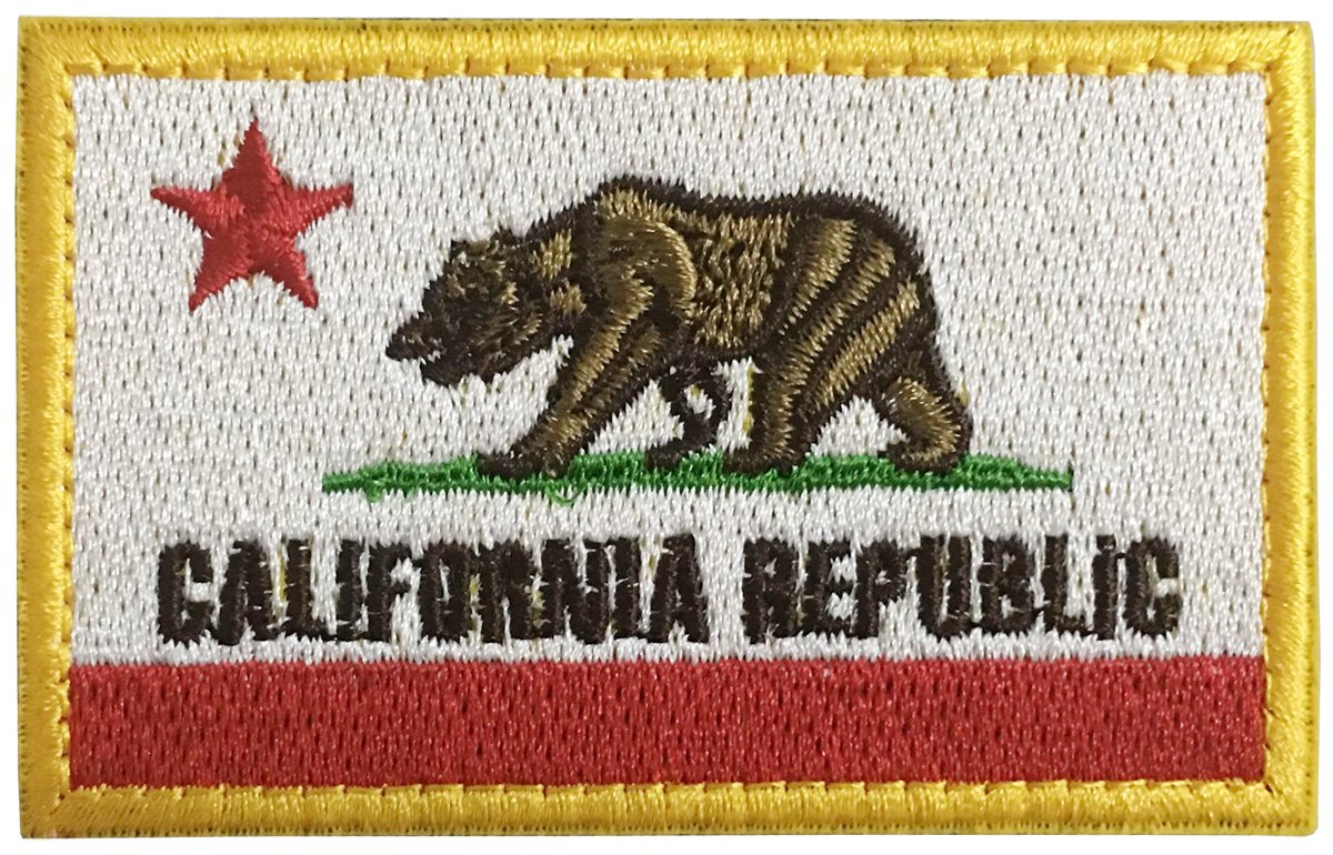 WZT 5-Pack California Tactical Morale Military Patches - Hook & Loop Backing for Army, Police, Tactical Gear - Perfect for Uniforms, Backpacks, and Outdoor Activities