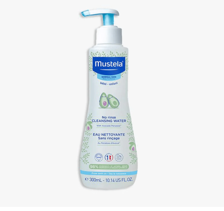 Mustela No Rinse Cleansing Water for Normal Skin - 10.1 fl oz (300ml) | Gentle Baby Face & Body Cleanser | Perfect for Travel, Newborn Care & Sensitive Skin