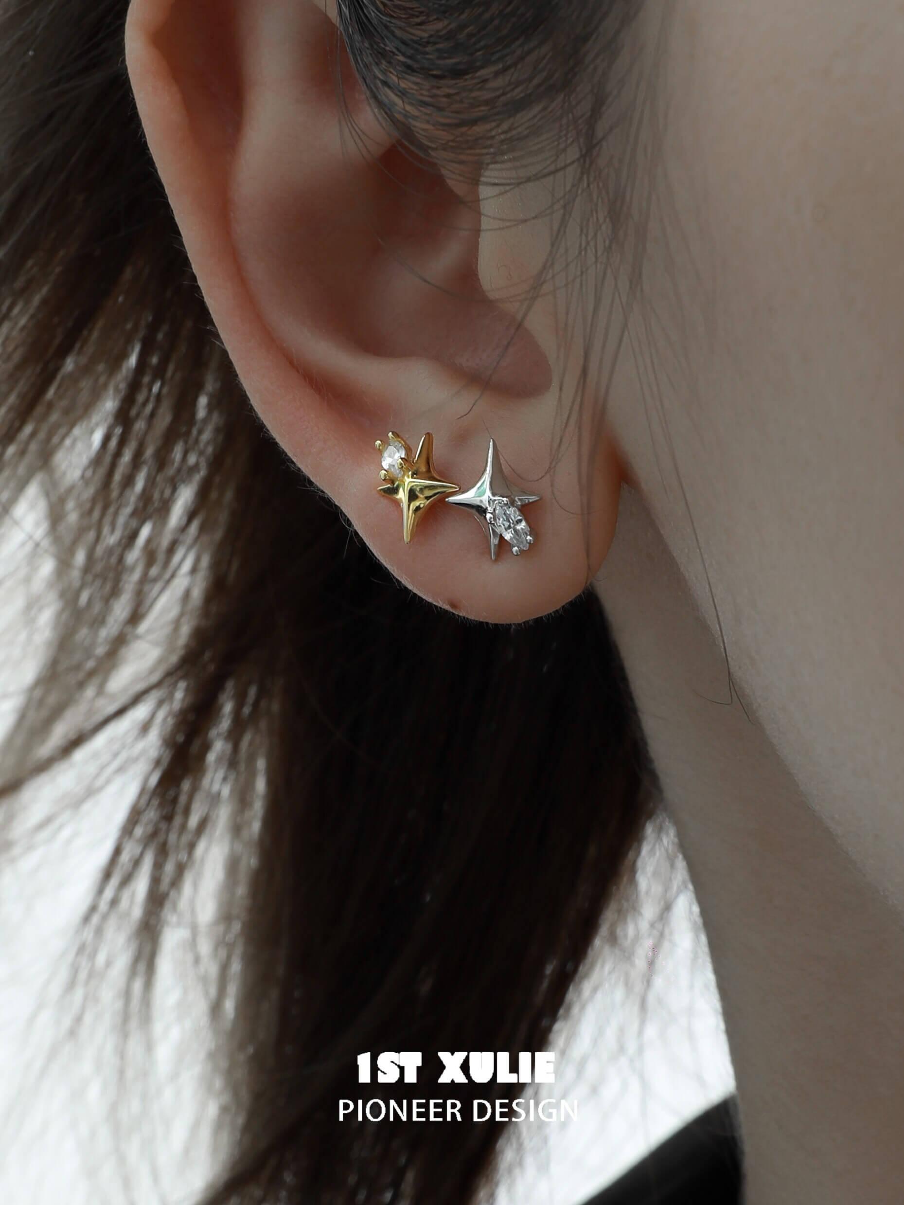 Cat's Gaze Zirconia Star Stud Earrings™ - Sparkling Dangle Earrings for Women, Hypoallergenic 925 Sterling Silver, Perfect for Parties, Date Nights & Special Occasions