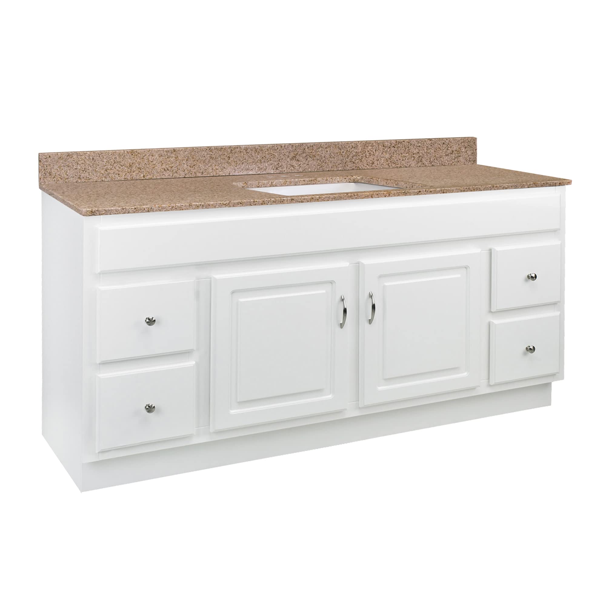 61 Inch Golden Sand Granite Bathroom Vanity Top by Design House – Perfect for Modern Master Bathrooms & Powder Rooms (Model 563239)