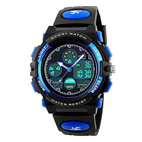 PASNEW Digital Sports Watch with LED Alarm, Calendar, Luminous Dials - Waterproof Outdoor Watch for Running, Hiking & Swimming