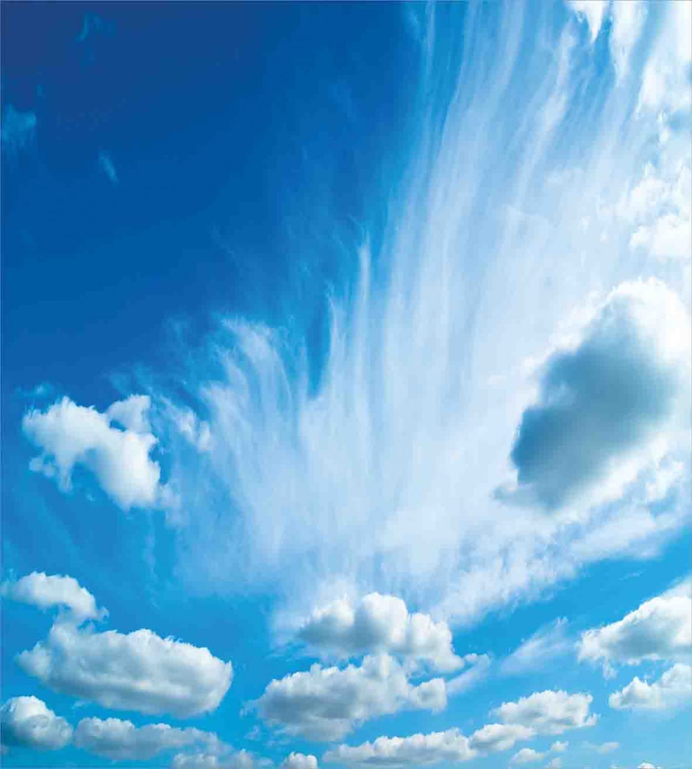 Ambesonne King Size Duvet Cover Set - Sky with Floating Clouds Summer Sunny Atmosphere Design, Blue and White Bedding Set Includes 2 Duvet Covers & 4 Pillowcases | Perfect for Master Bedroom, Guest Room, Vacation Home Decor