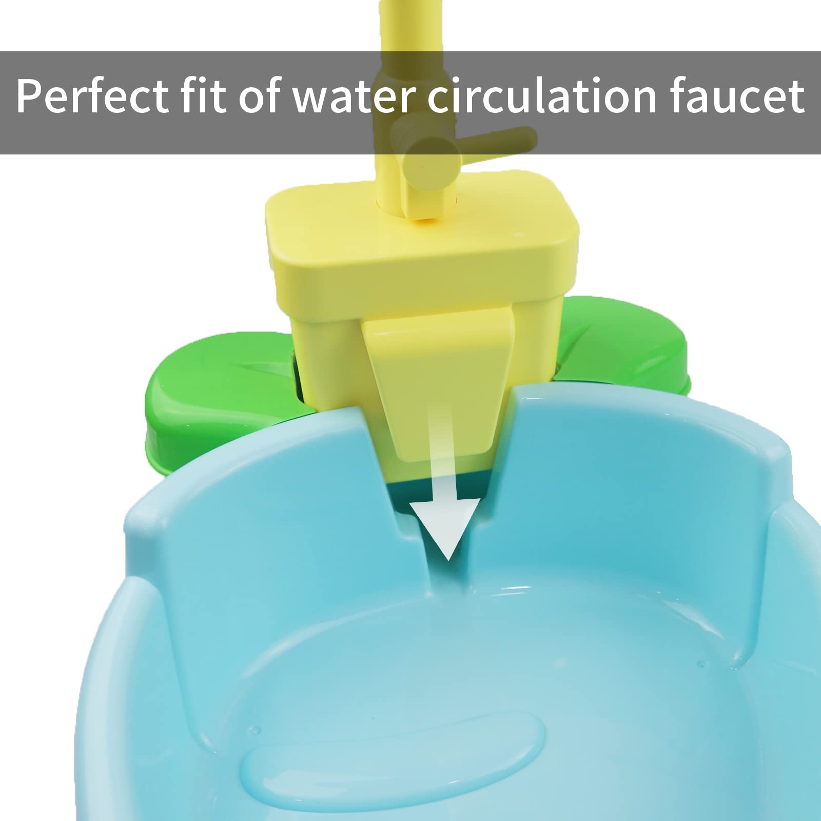 Automatic Bird Bath Tub with Faucet & Toys - Parrot Shower Bathroom Accessory for Small/Medium Birds Like Parakeets, Lovebirds & Goldfinches | Perfect for Cage Cleaning & Playtime Fun