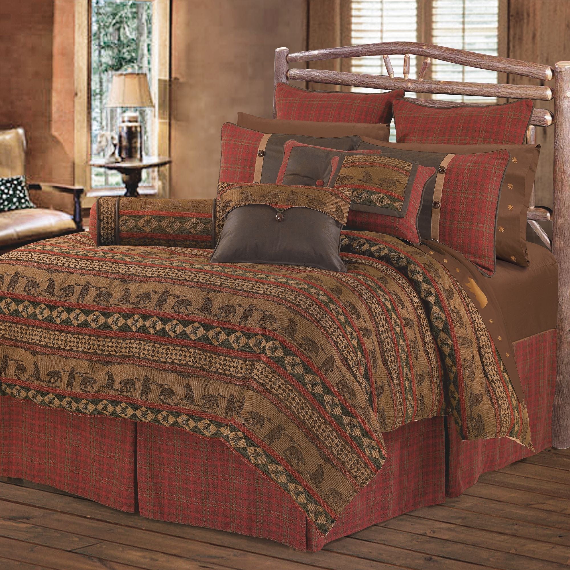 Cascade Lodge Comforter Set - King Size Bedding with Soft Microfiber - Perfect for Cozy Bedrooms & Guest Rooms