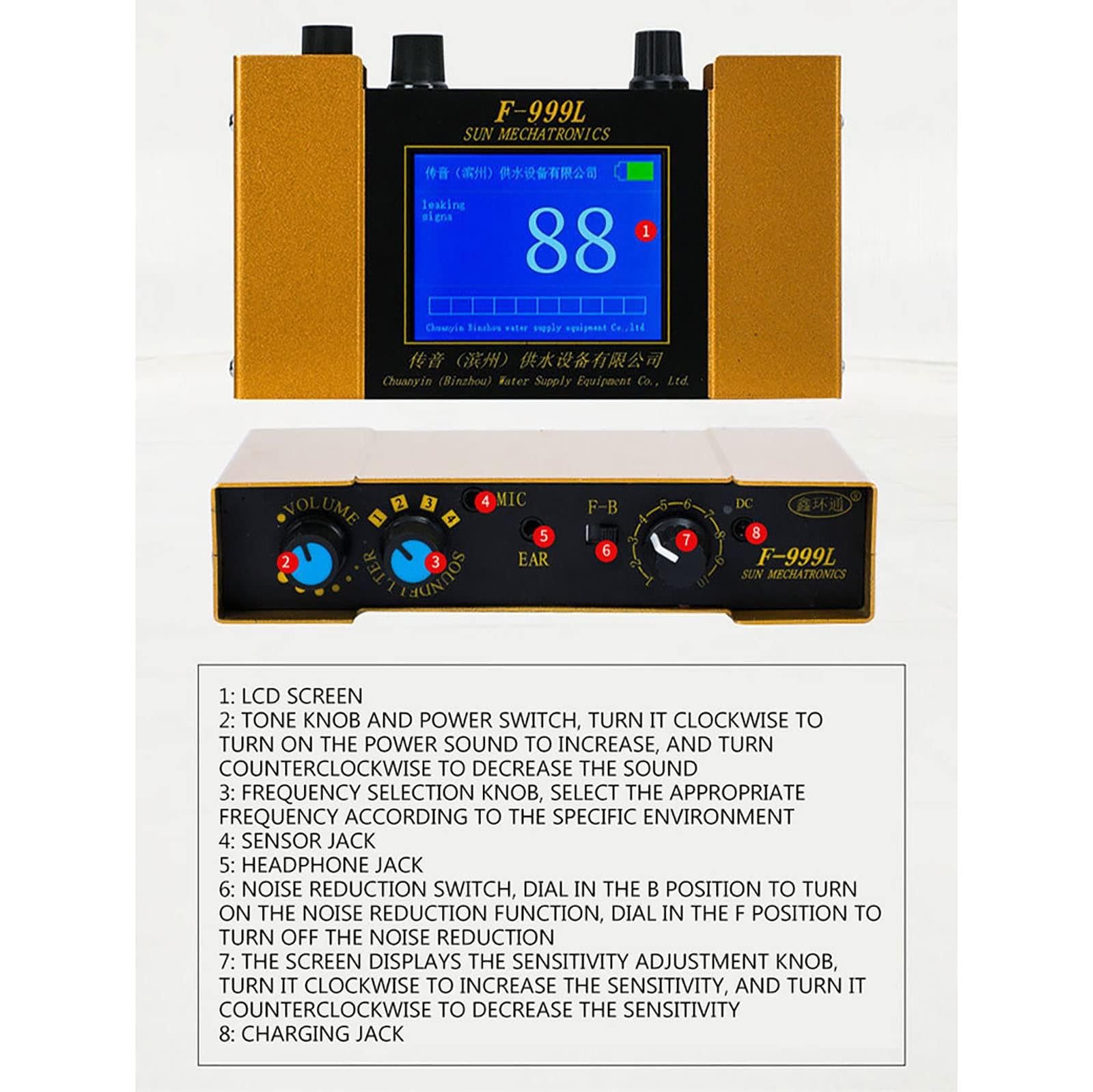 **Water Leak Detector for Underfloor Heating & Hidden Pipes - Accurate Leak Sensor with Headset, Stethoscope & Key (45x30x15mm) - Ideal for Home Plumbing, HVAC & Maintenance Inspections**
