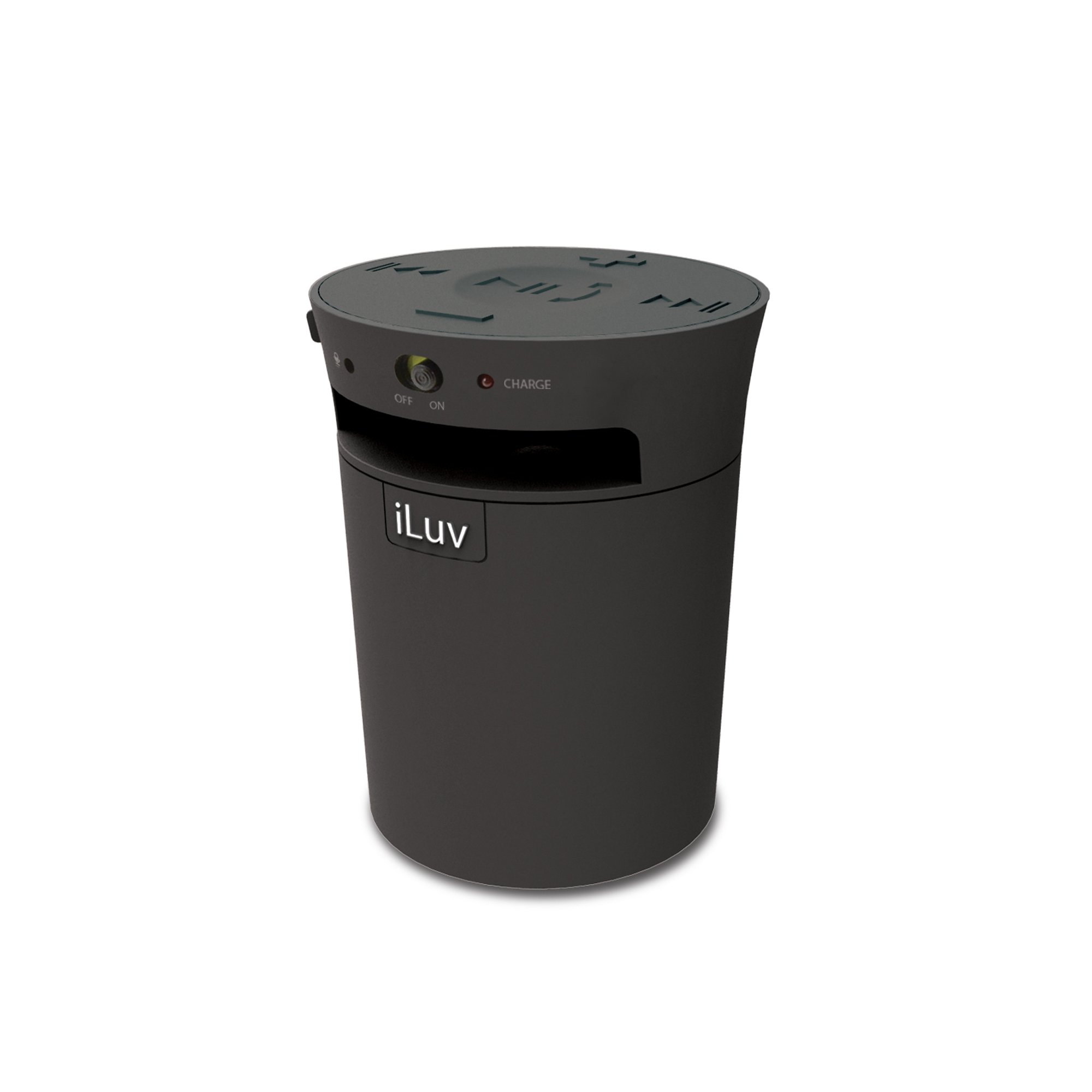 iLuv MobiCup Splash-Resistant Wireless Bluetooth Speaker with Built-in Mic | Portable Speakerphone for Kindle, Tablet, Smartphone & Laptop | Perfect for Outdoor, Poolside & Home Use (Black)