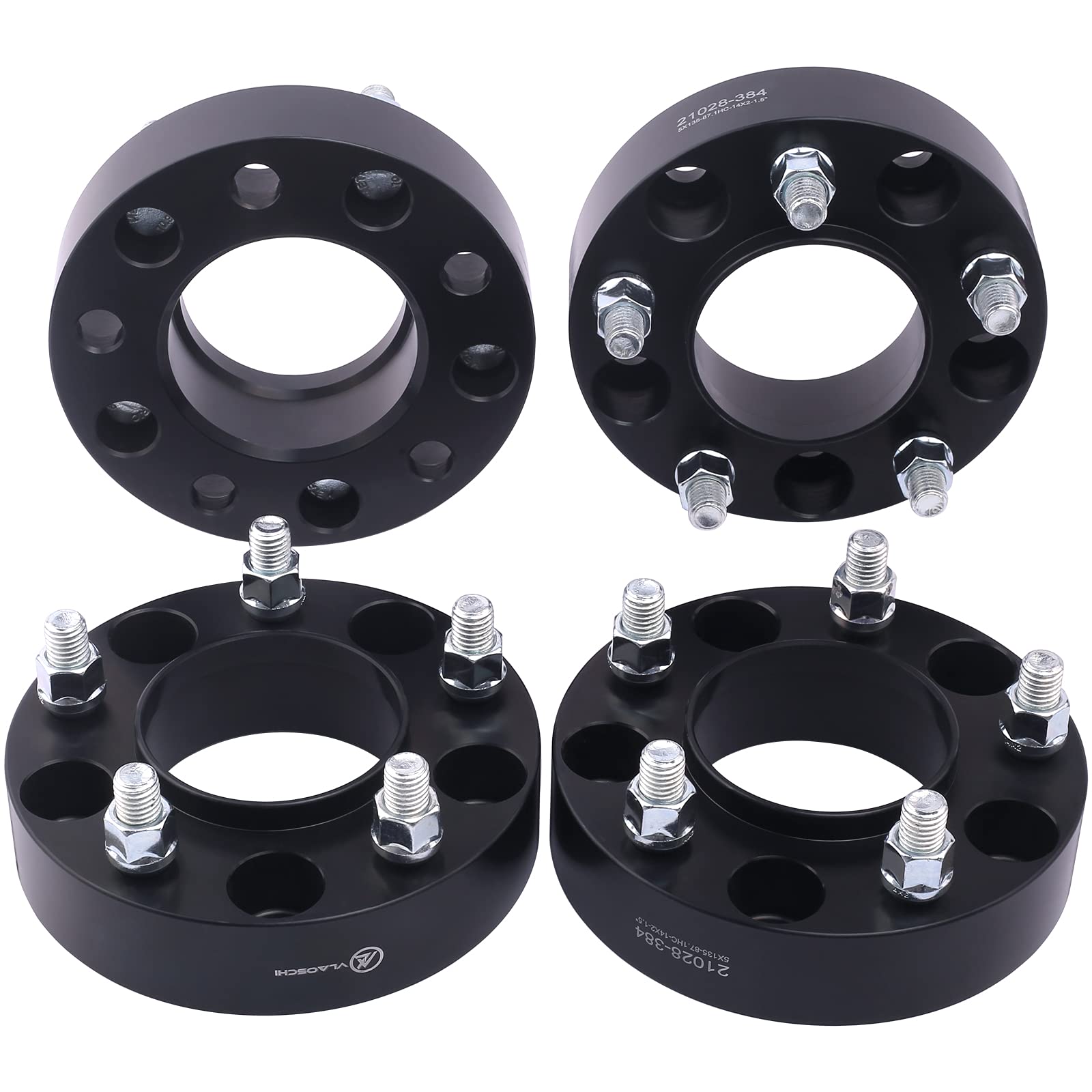 VLAOSCHI 1.5 Inch Black Forged 5x100 Hubcentric Wheel Spacers (4-Pack) - 12x1.5 Studs & 54.1mm Hub Bore - Compatible with Toyota Corolla (2003-2022), Camry (1983-1991), Prius (2003-2019) - Perfect for Enhanced Stance, Wheel Fitment & Off-Road Performance