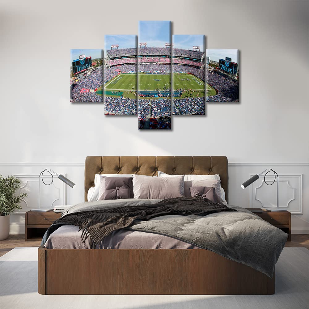 Nissan Stadium Sports Wall Art - 5 Piece Canvas Basketball Prints for Home Decor, Tennessee Modern Artwork (60
