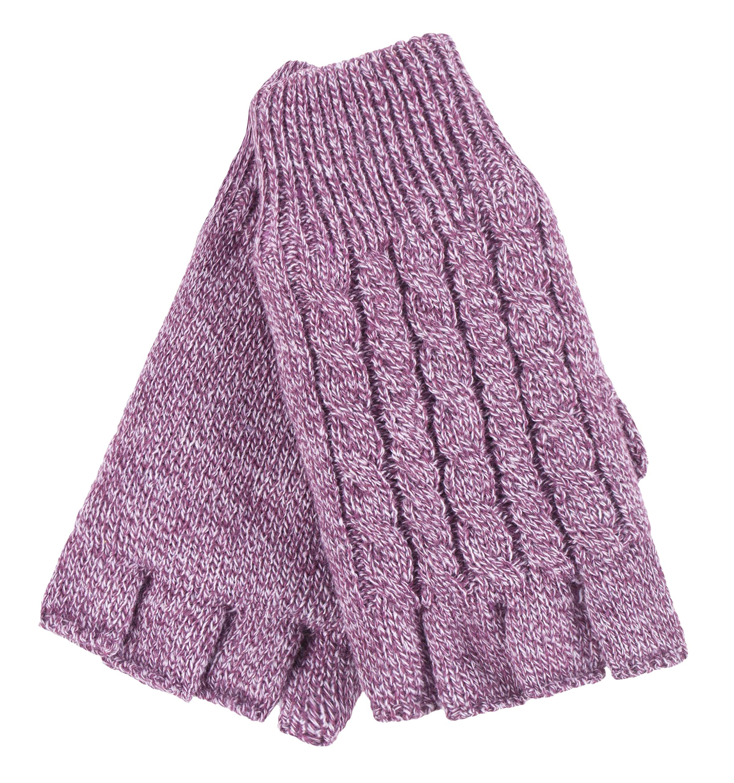 Heat Holders Women's Winter Thermal Fingerless Gloves - Ultra Warm Cable Knit Design for Indoor & Outdoor Activities | Perfect for Typing, Driving & Cold Weather
