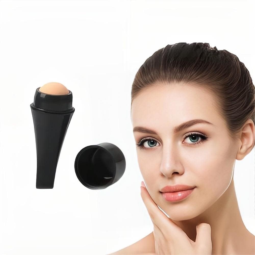 Piercell™ Volcanic Stone Face Roller - Reusable Oil Absorbing Roller for Oily Skin, Makeup-Friendly Skincare Tool for Shine Control & Pore Refining - Perfect for On-the-Go Touch-Ups, Gym, Office & Travel