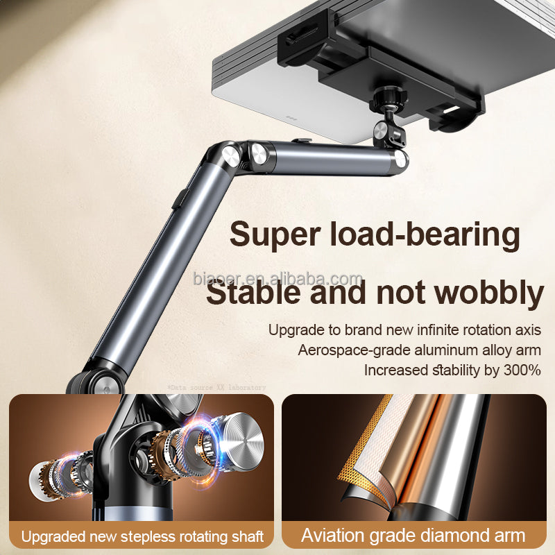 X&X Adjustable 360° Rotating Aluminum Alloy Tablet Stand - Universal Phone & iPad Holder with Flexible Arm for Floor or Desk Use - Perfect for Watching Movies, Reading, Video Calls & Hands-Free Browsing