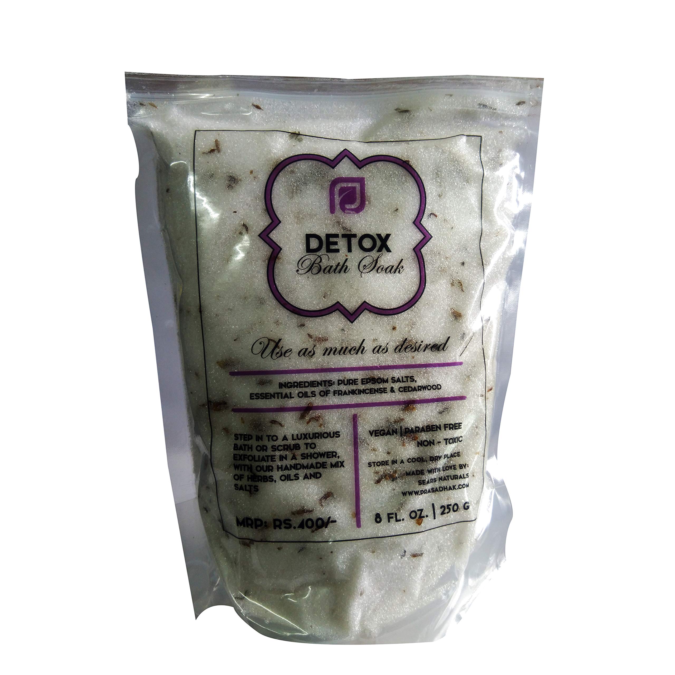 Prasadhak Epsom Salt Foot Soak with Essential Oils & Herbs - Muscle Pain Relief & Detox Bath for Sore Feet & Body - Perfect for Post-Workout Recovery & Relaxation