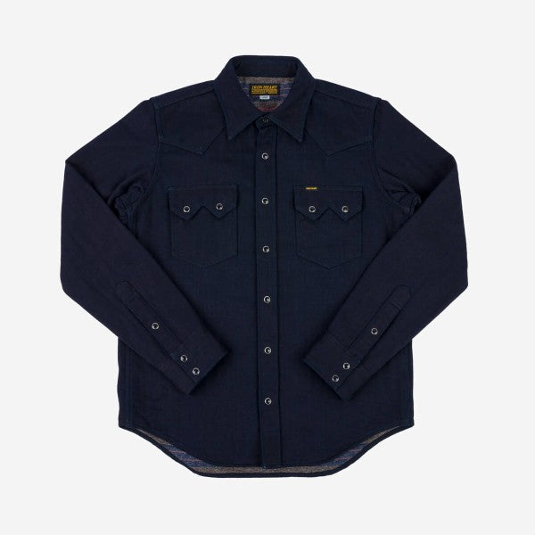 Iron Heart IHSH 368 14oz Double Cloth Western Shirt - Premium Denim Workwear for Men | Durable Indigo Shirt for Cowboy, Ranch & Outdoor Activities