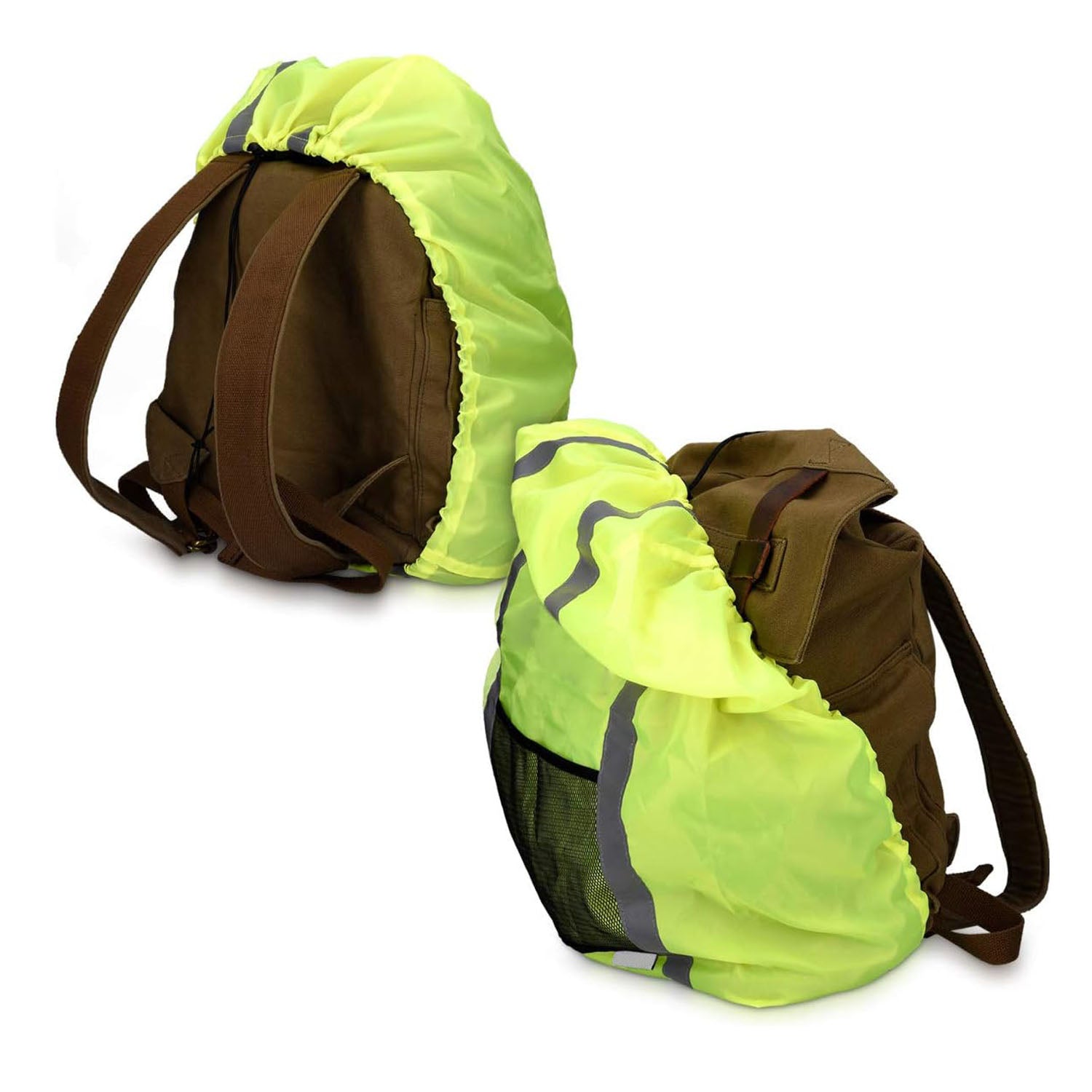 MaximalPower Reflective Waterproof Backpack Cover with Front Mesh Pocket - High Visibility Rain Protection for Cycling, Hiking & Outdoor Activities - Ideal for Commuting, Camping and Bad Weather Conditions