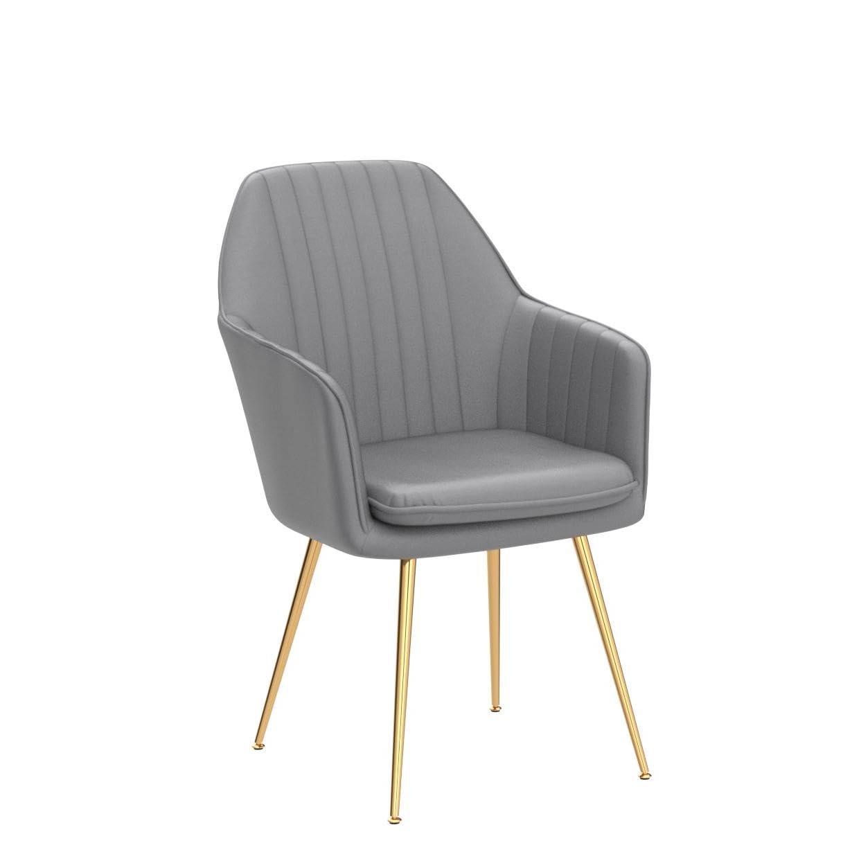 AVAWING Mid-Century Modern Velvet Dining Chairs Set of 4 - Grey Upholstered Accent Armchairs with Golden Legs for Living Room, Dining Room & Guest Seating | Perfect for Home Decor, Entertaining & Comfortable Gatherings