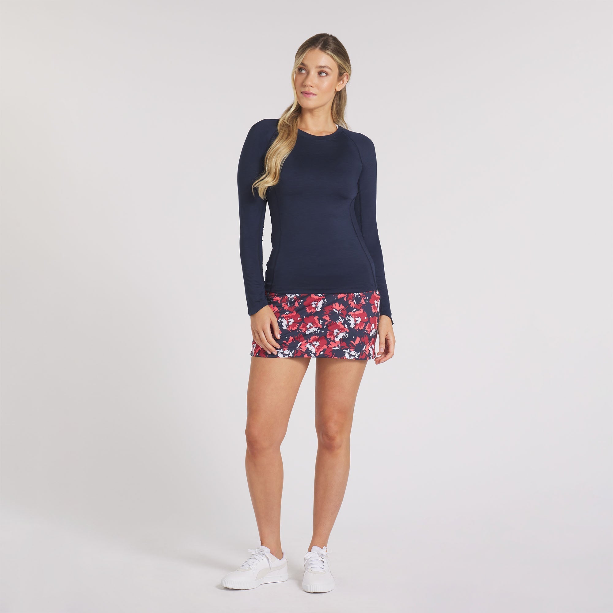 YouV Women's Crew Neck Long Sleeve Golf Shirt - Breathable Performance Polo for Golfing, Work & Casual Wear