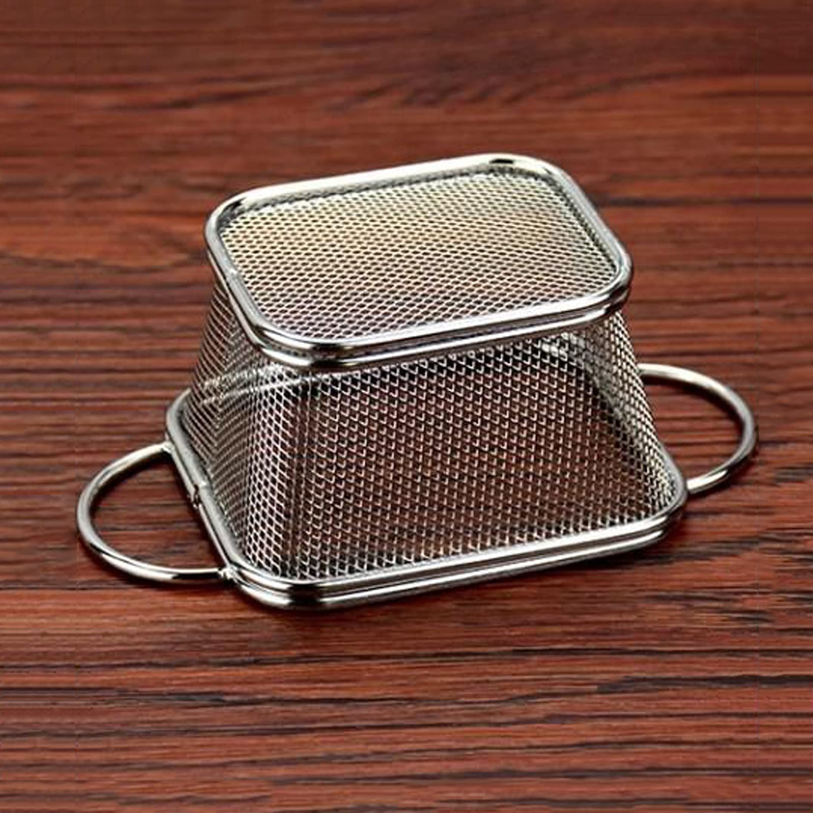 Stainless Steel French Fries Basket - Square Deep Fry Basket with Binaural Drain for Restaurants, Kitchens & Snack Bars - Perfect for Frying Tortillas, Chicken Wings, Onion Rings & More