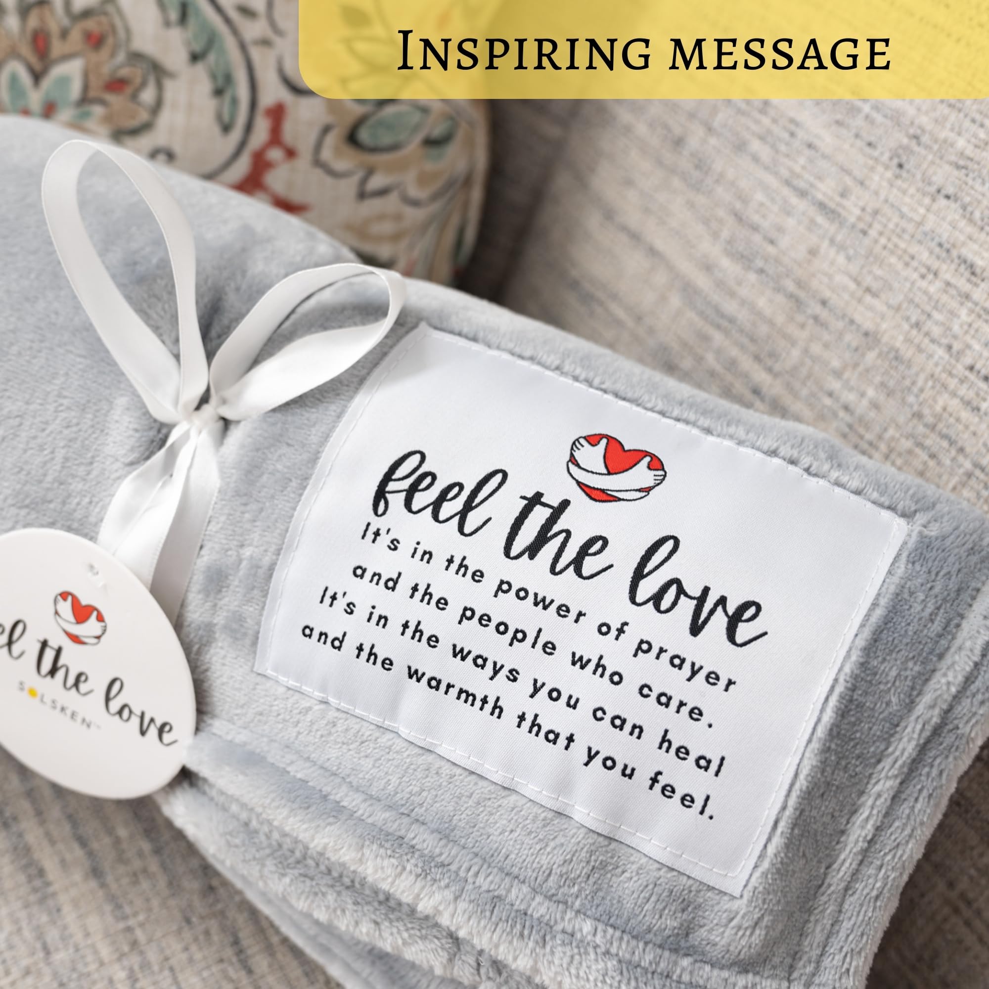 Healing Blanket for Women & Men - Soft Fleece Throw Blanket (50x65) - Inspirational Get Well Soon Gift with Strength & Healing Thoughts - Perfect for Hospital Recovery, Chemotherapy Comfort & Cozy Home Use