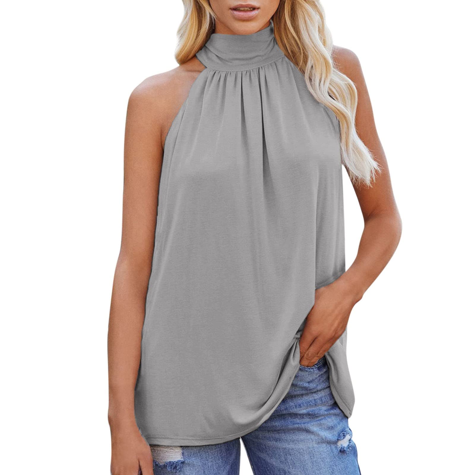 Women's Casual Sleeveless Tank Tops - Summer Solid Color Pullover Vest Tops for Women - Perfect for Gym, Beach, and Everyday Wear