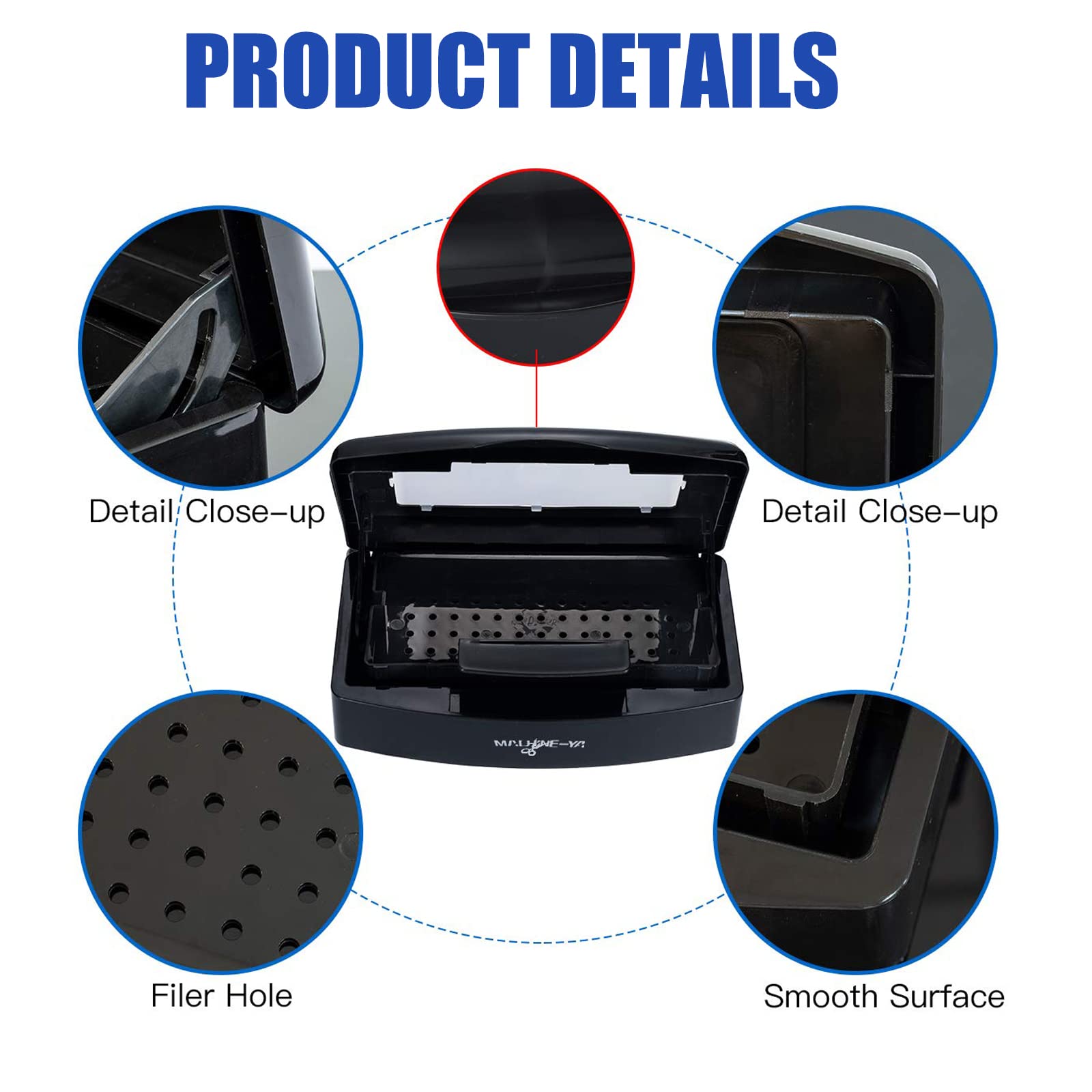 UV Sterilizer Box for Nail Tools - Plastic Cleaning & Sterilizing Tray Storage Organizer for Estheticians, Tweezers, Manicure, Barber, Nail Salon & Clipper Cleaner | Portable Sanitizing Case for Professional & Home Use