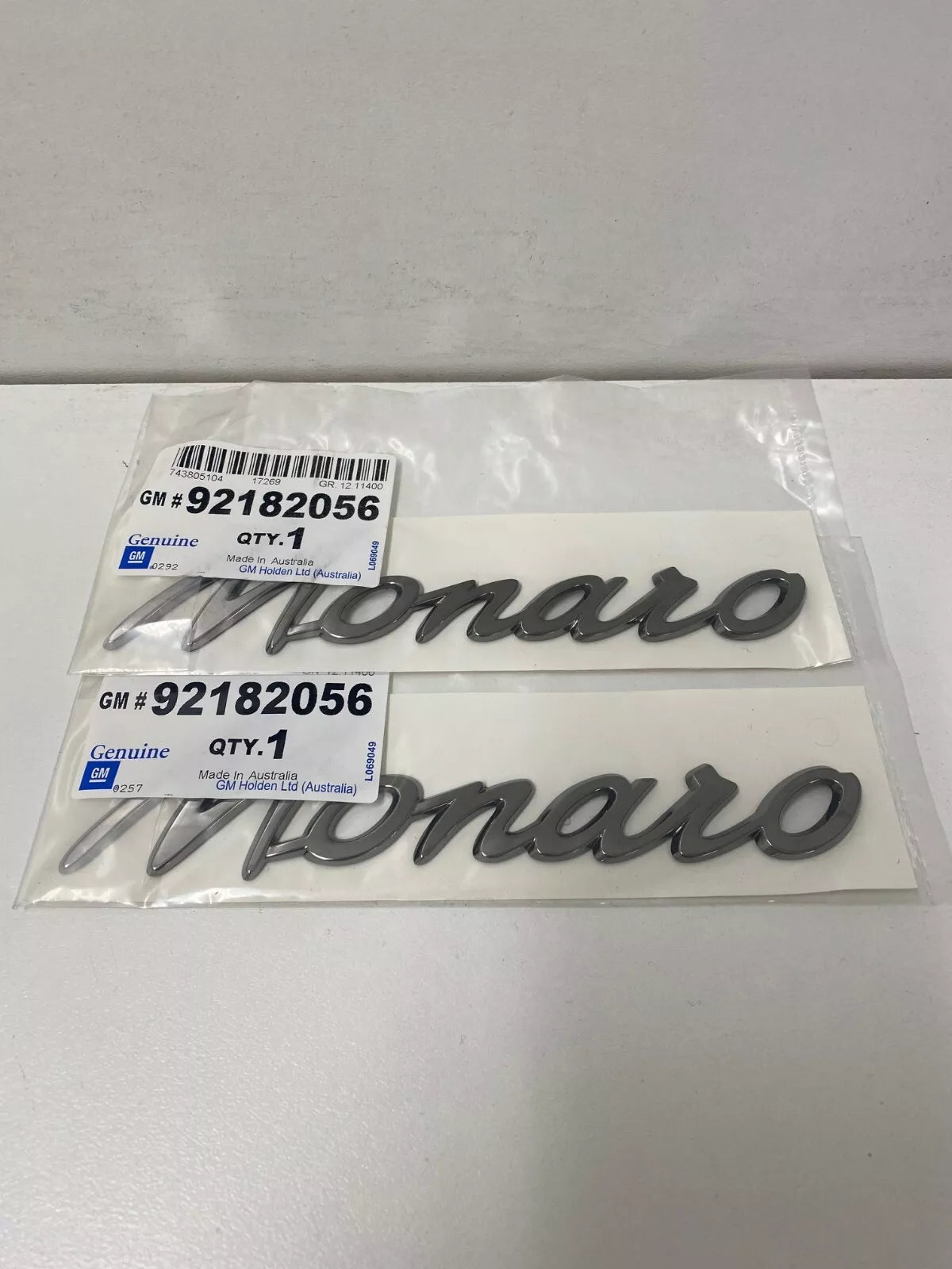 Genuine Holden VZ Monaro 2004-2006 14-Panel Badge Pair (Part #92182056) - Perfect for Car Restoration & Customization Projects