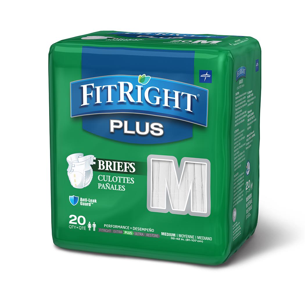 FitRight Plus Incontinence Briefs for Adults - Maximum Absorbency Overnight Protection - Comfortable Leak-Proof Underwear for Women & Men - Ideal for Nighttime Use, Travel, and Post-Surgery Care