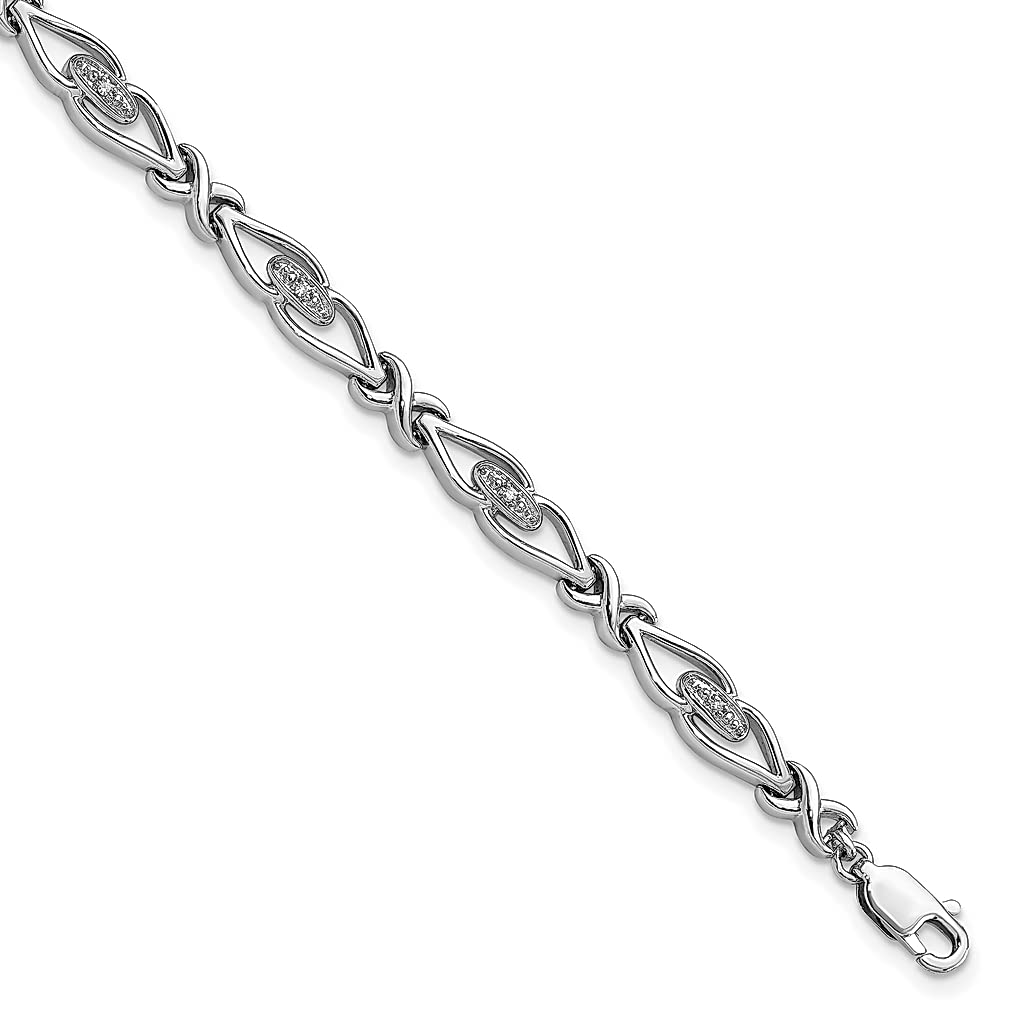 925 Sterling Silver Diamond Bracelet for Women - 7 Inch Elegant Fine Jewelry Gift for Her - Perfect for Anniversaries, Birthdays & Special Occasions