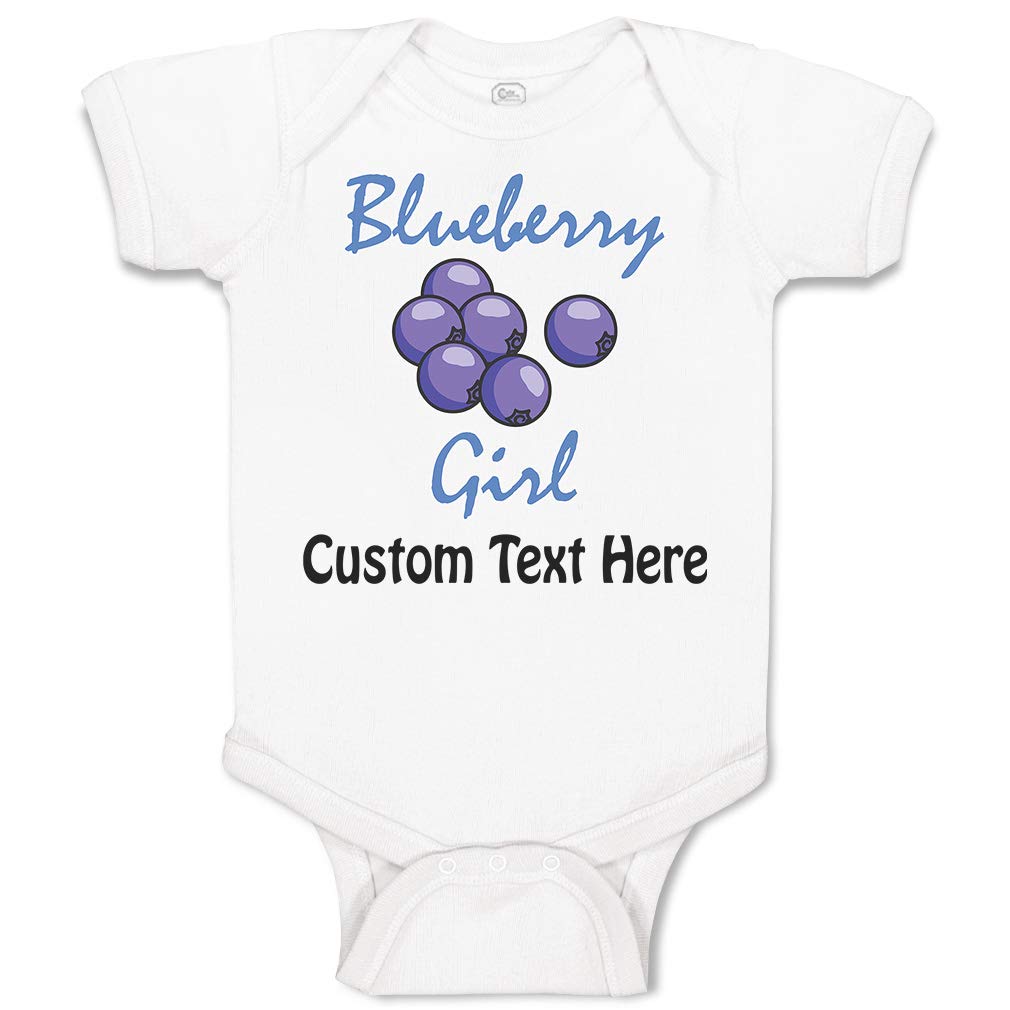 Custom Baby Bodysuit - Blueberry Print Funny Cotton Onesie for Boys & Girls | Perfect for Newborn Photoshoots, Baby Showers & Everyday Wear