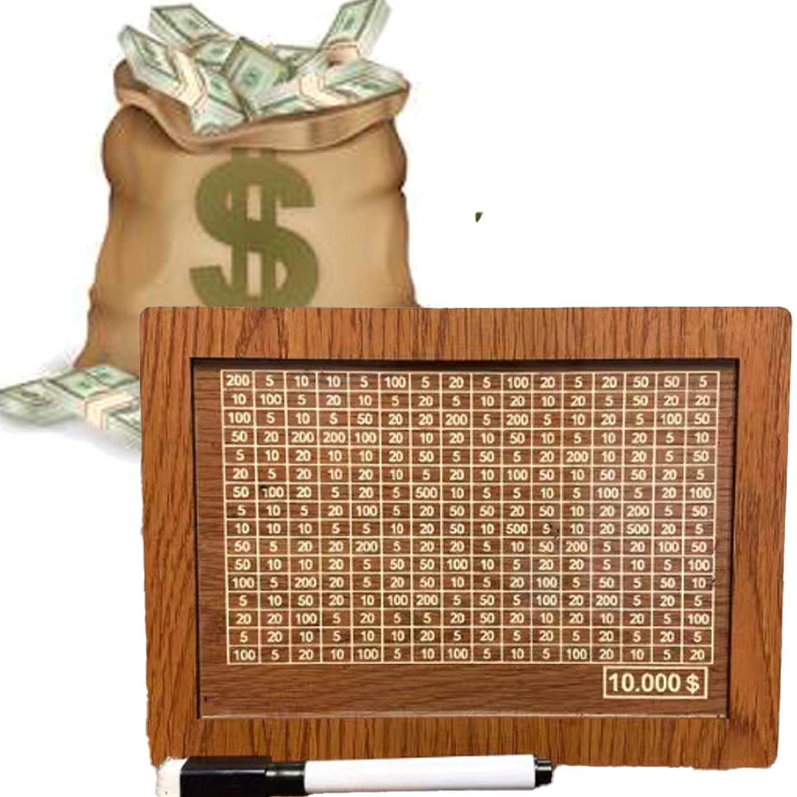 Wooden Cash Vault Savings Box with Digital Counter - 10000 Dollar Goal Money Saver for Kids & Adults (Light Brown) | Perfect for Piggy Bank Replacement, Birthday Gifts, and Financial Education