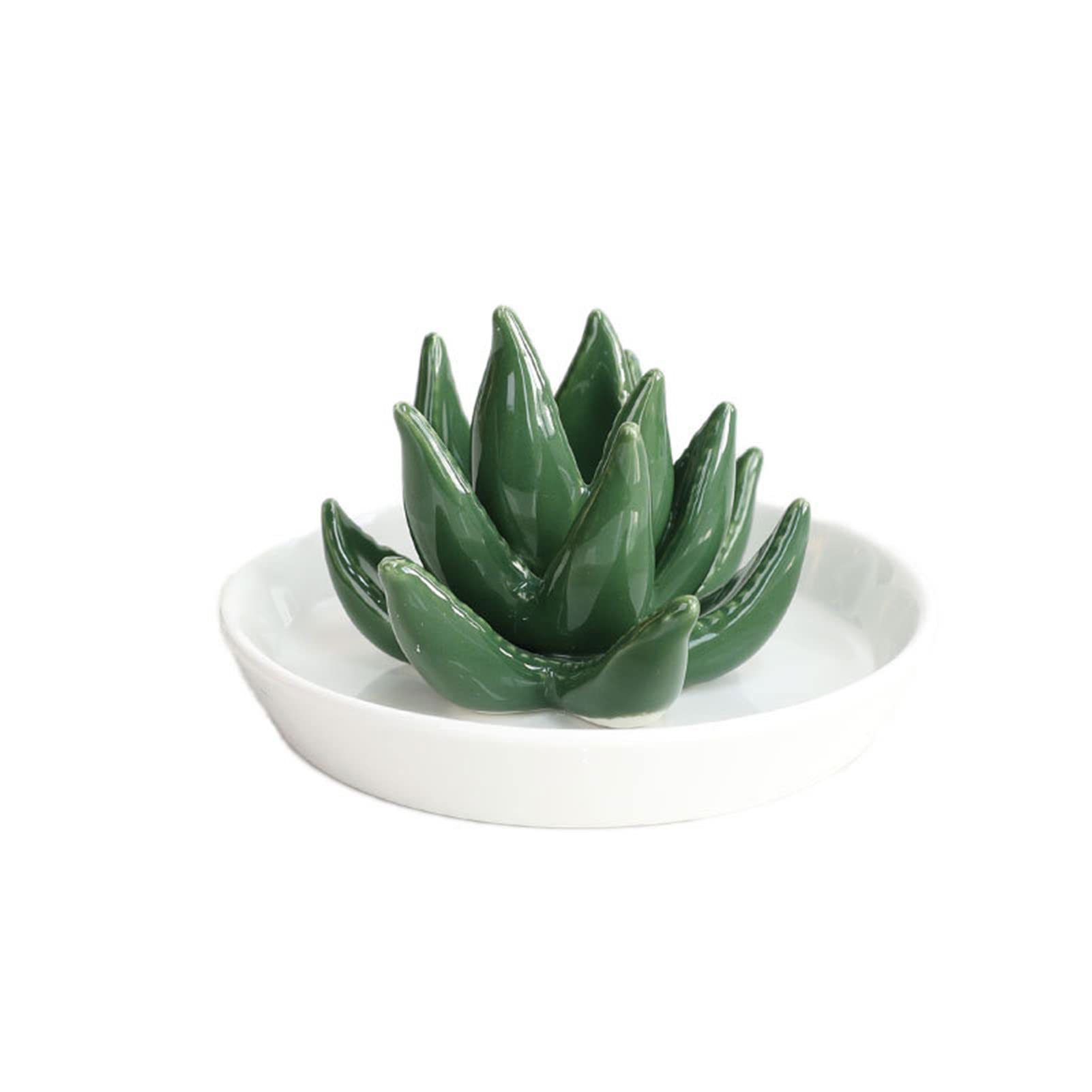 NUZYZ Funny Succulent Design Ceramic Jewelry Dish - Fadeless Trinket Tray for Home Decor, Table Centerpiece - Perfect for Living Room, Bedroom & Bathroom Organization