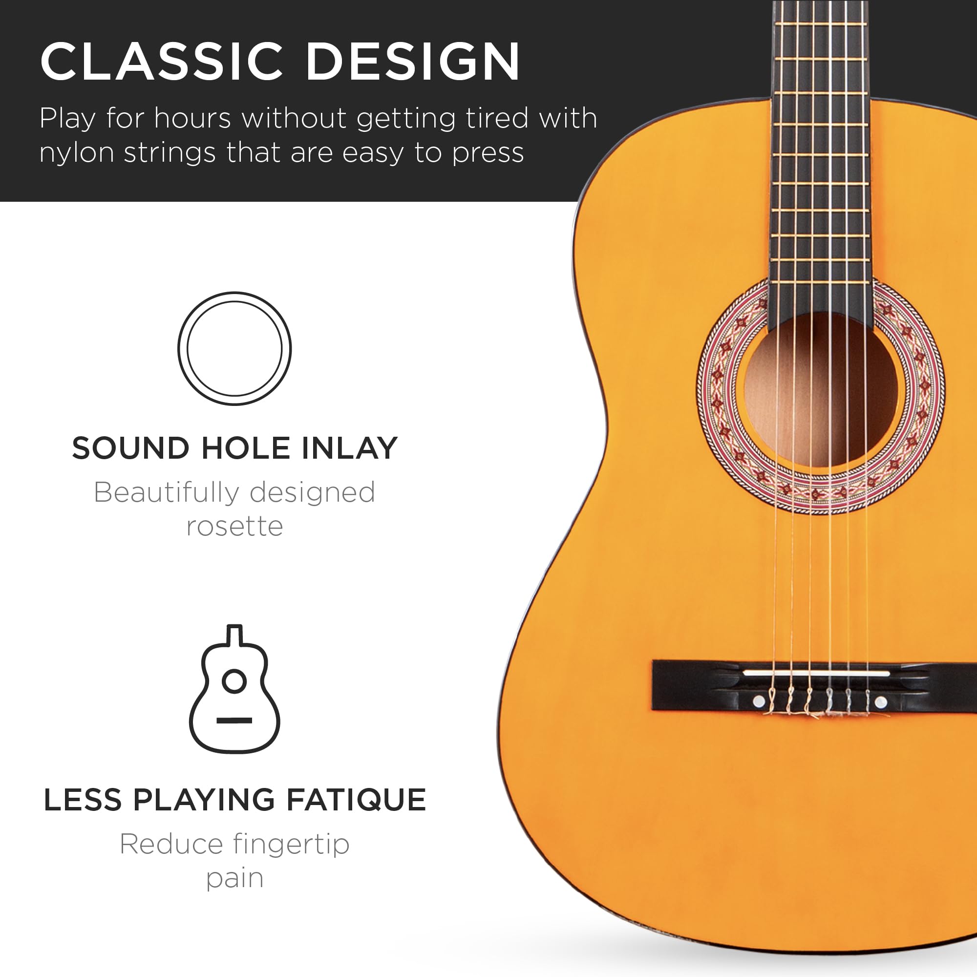 Best Choice Products 38-Inch All Wood Acoustic Guitar Starter Kit with Gig Bag, 6 Picks, Nylon Strings & Strap - Natural Finish | Perfect for Beginners, Travel & Home Practice