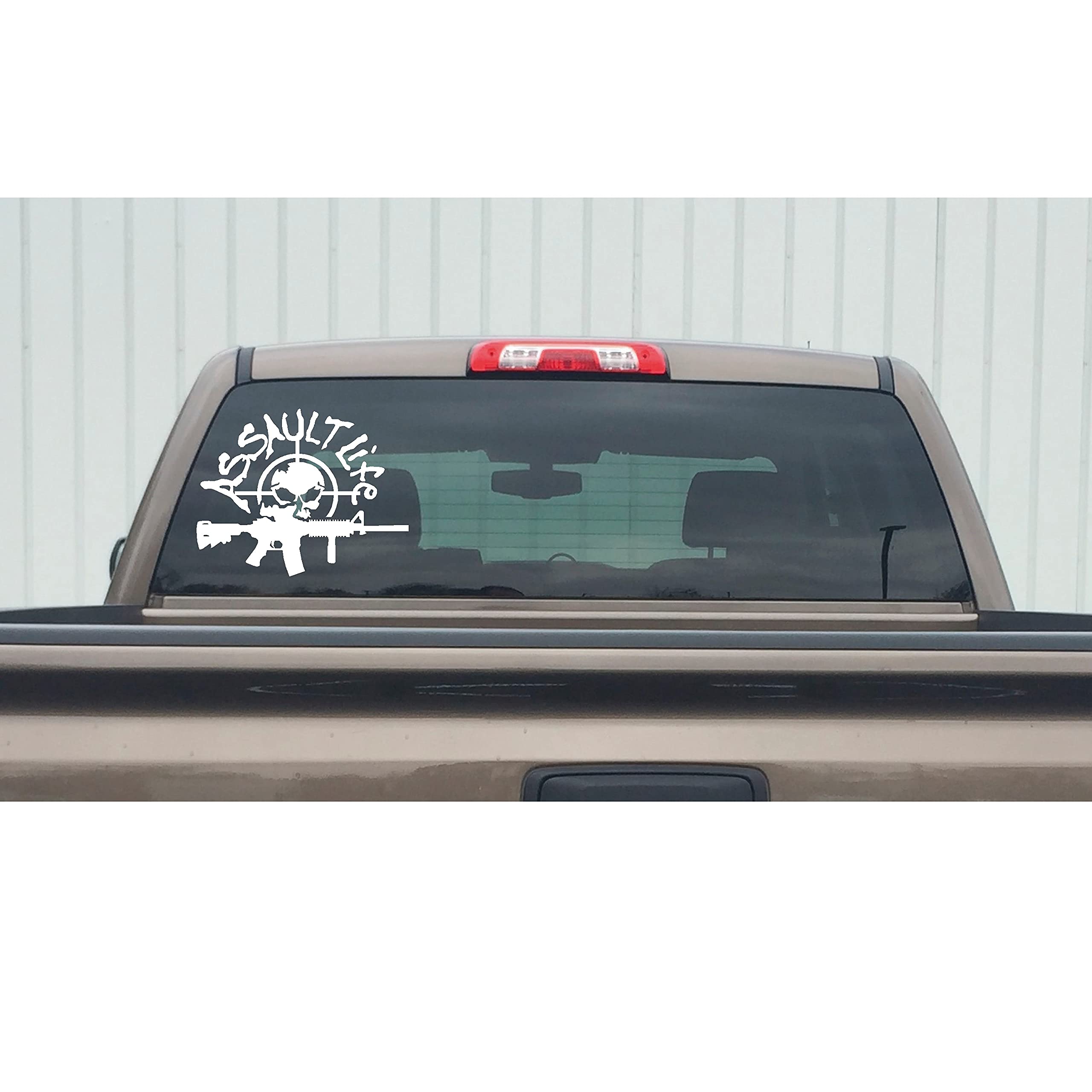 Assault Life Rifle Window Decal Sticker - Small White Waterfowl Hunting Decal for Trucks & Cars - Perfect for Hunting Enthusiasts & Outdoor Lovers